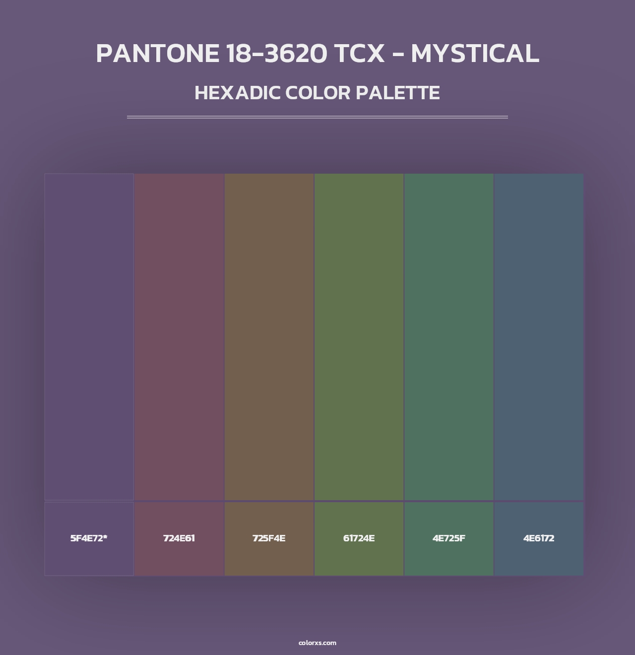 PANTONE 18-3620 TCX - Mystical - Hexadic Color Palette