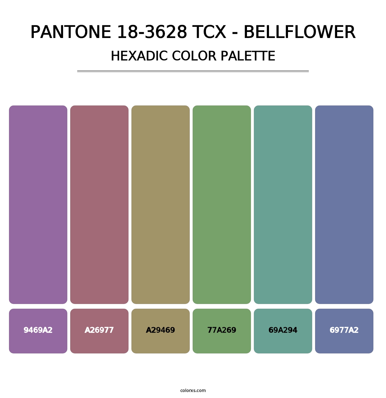 PANTONE 18-3628 TCX - Bellflower - Hexadic Color Palette