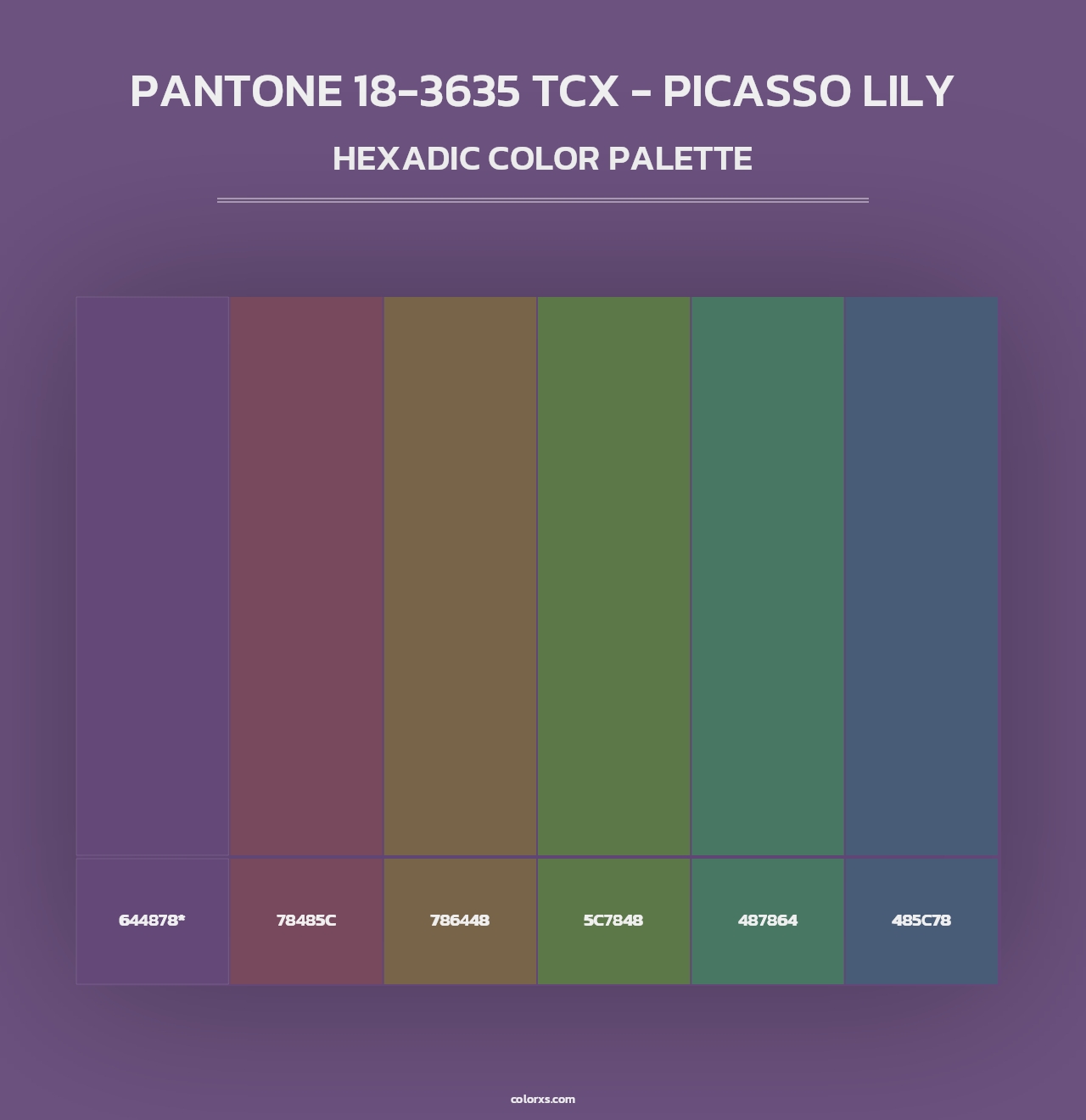 PANTONE 18-3635 TCX - Picasso Lily - Hexadic Color Palette