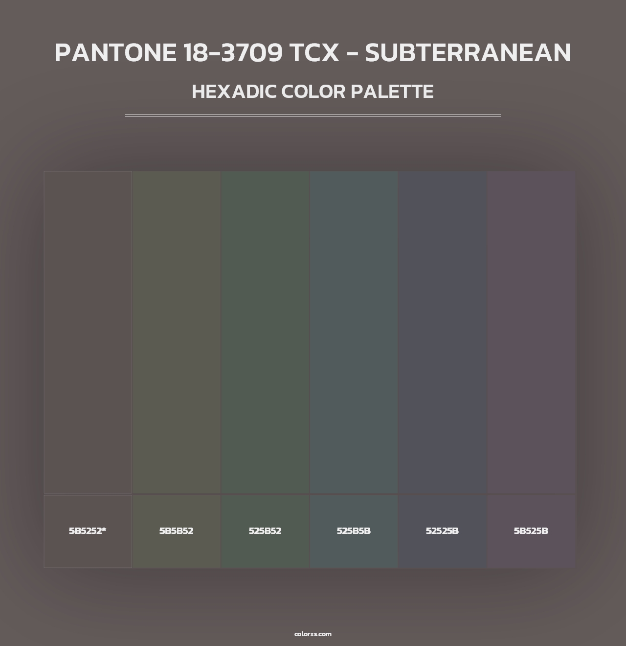 PANTONE 18-3709 TCX - Subterranean - Hexadic Color Palette