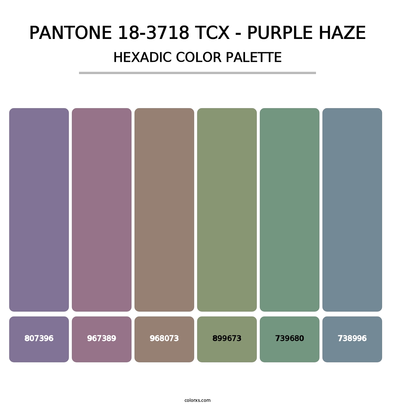 PANTONE 18-3718 TCX - Purple Haze - Hexadic Color Palette