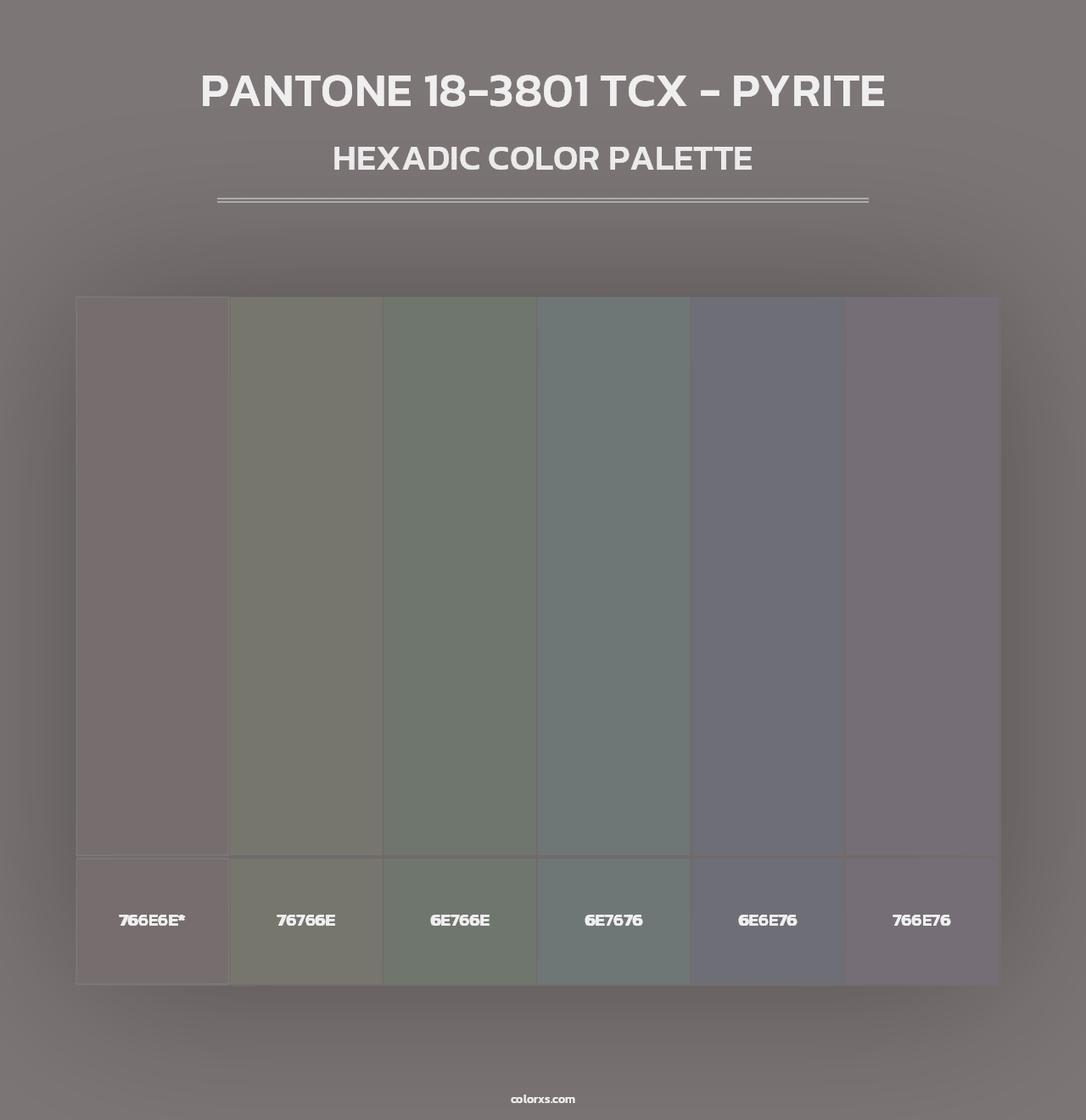 PANTONE 18-3801 TCX - Pyrite - Hexadic Color Palette