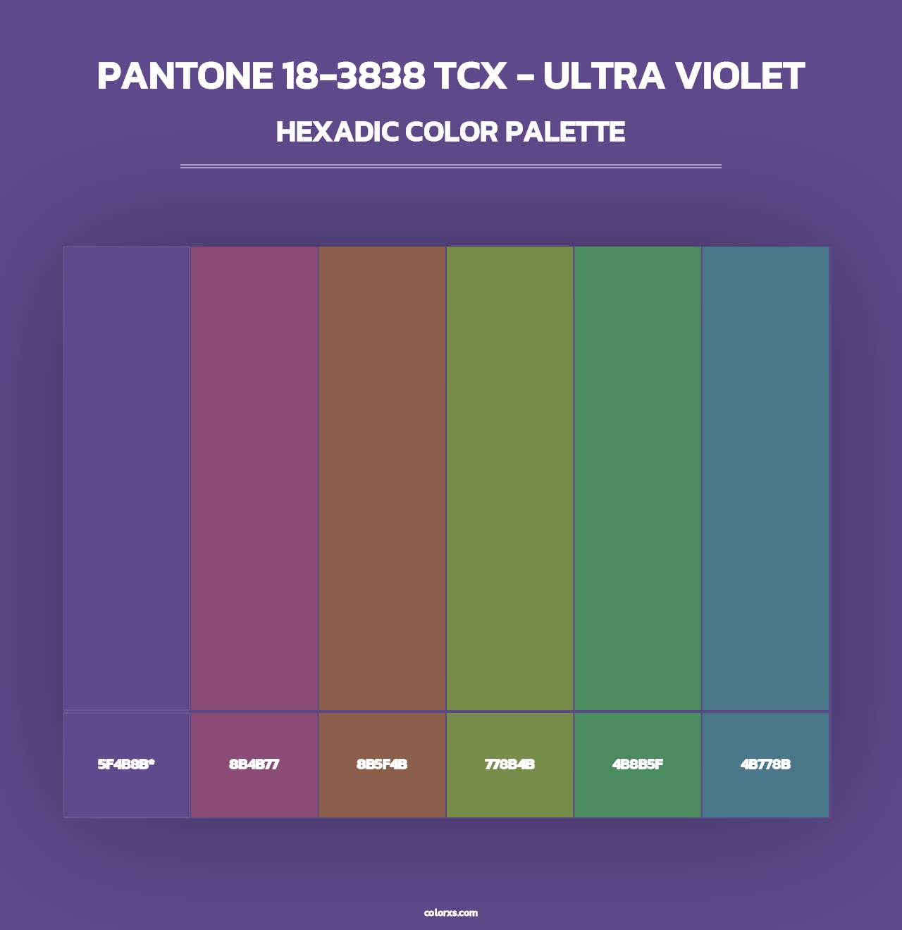 PANTONE 18-3838 TCX - Ultra Violet - Hexadic Color Palette