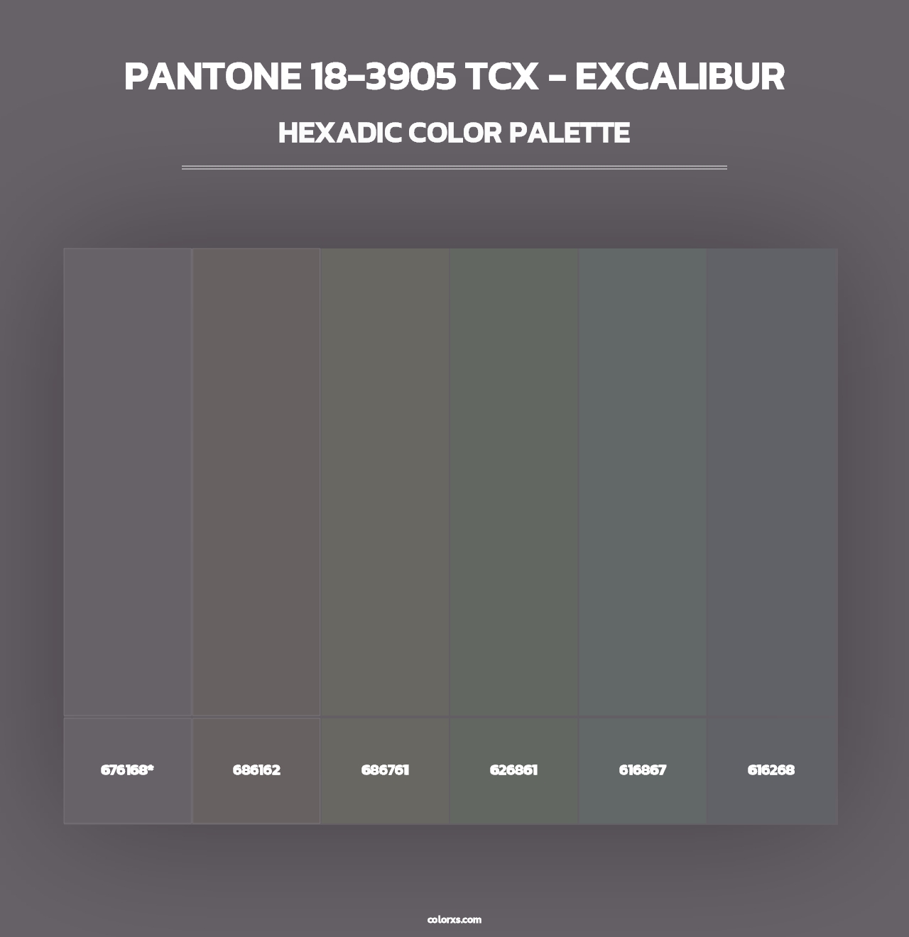 PANTONE 18-3905 TCX - Excalibur - Hexadic Color Palette