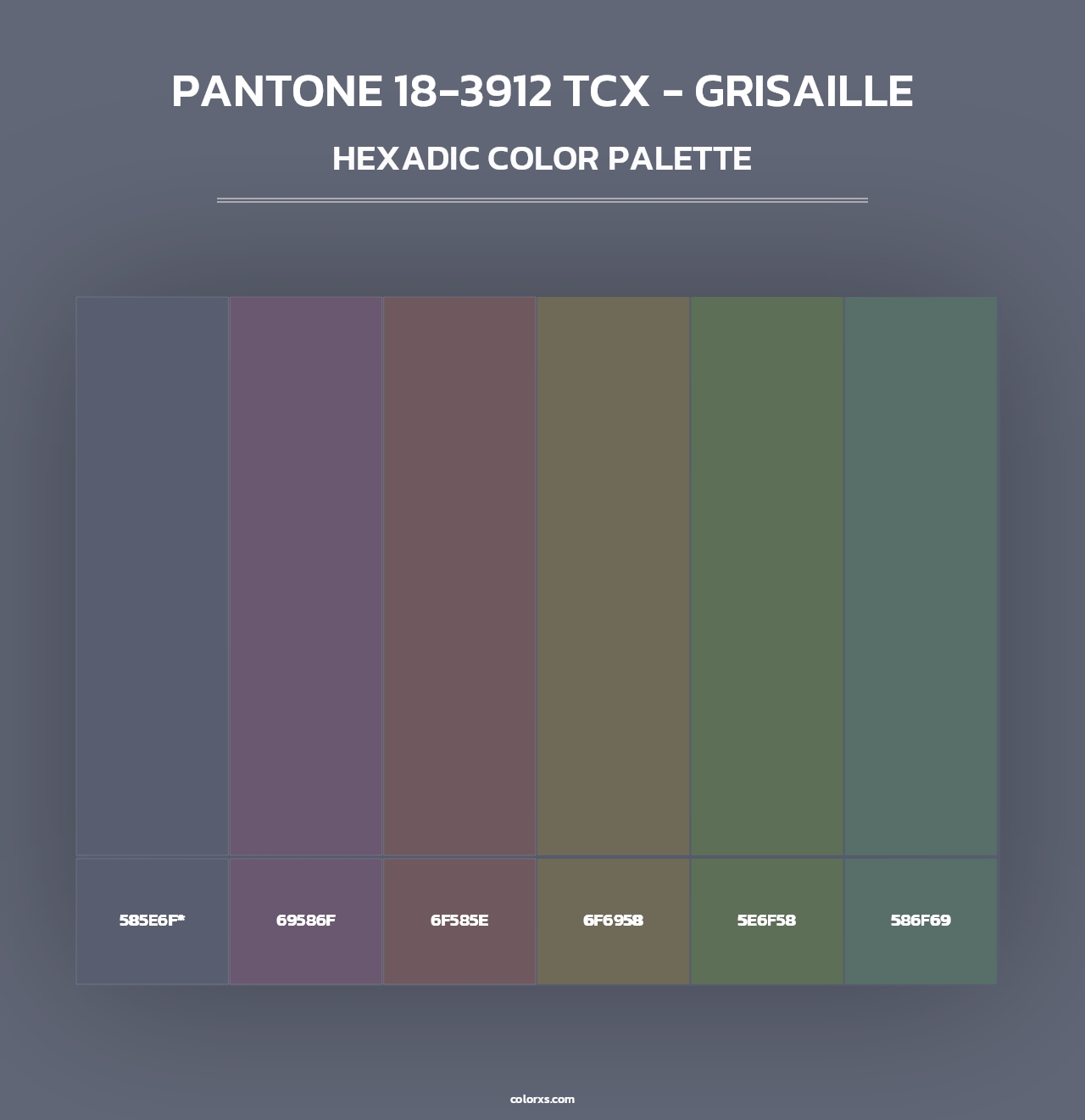 PANTONE 18-3912 TCX - Grisaille - Hexadic Color Palette