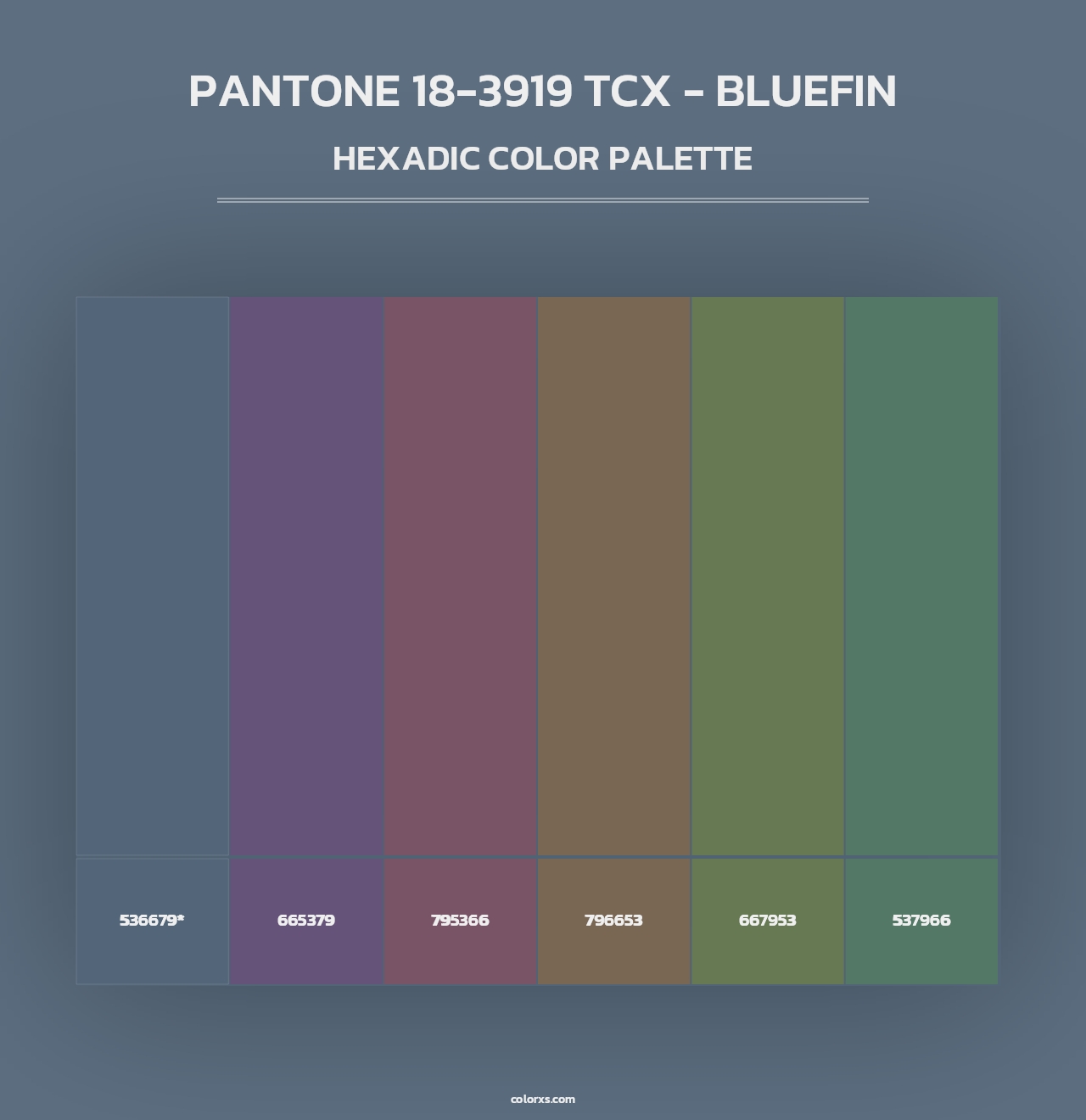 PANTONE 18-3919 TCX - Bluefin - Hexadic Color Palette