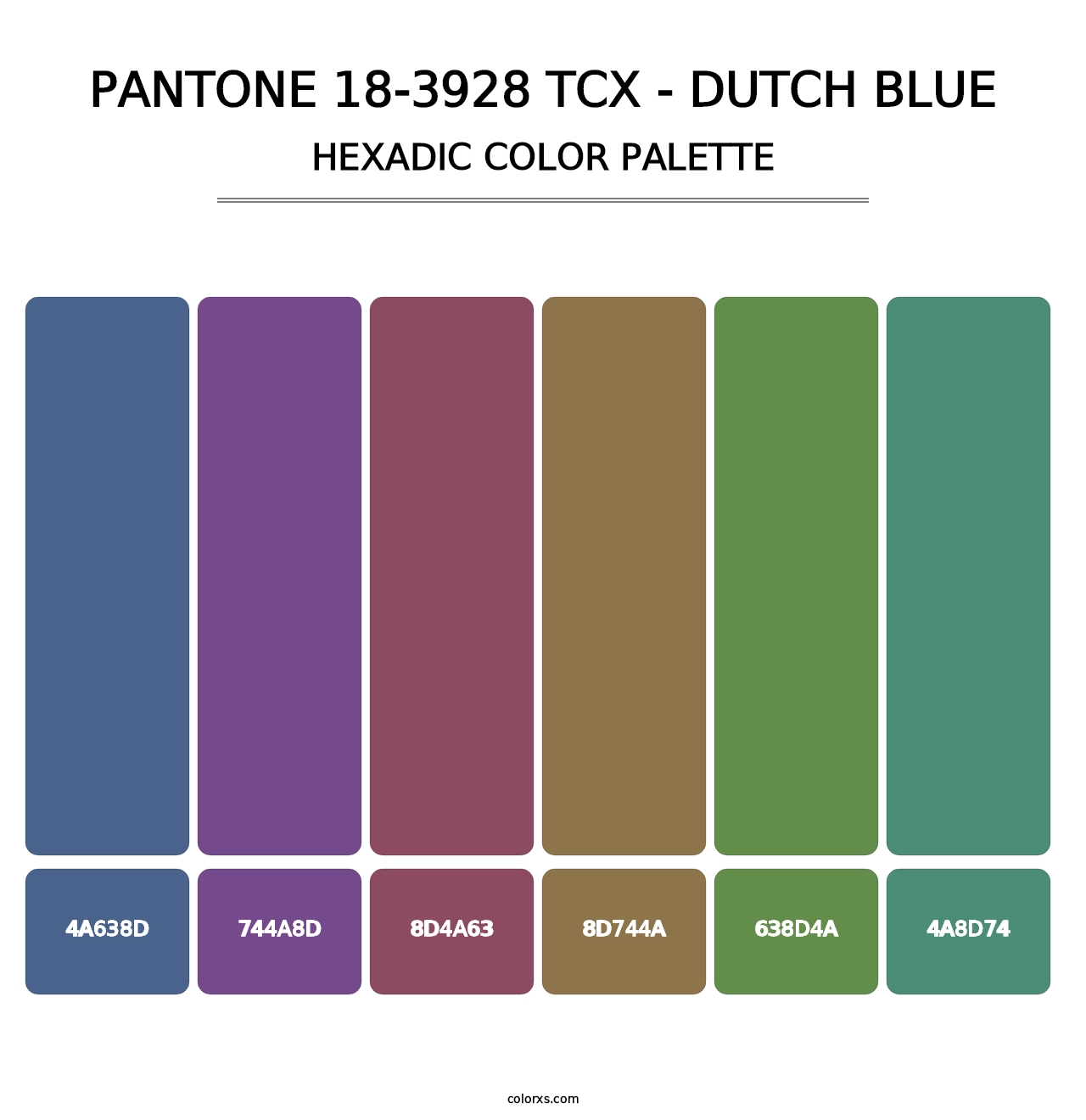 PANTONE 18-3928 TCX - Dutch Blue - Hexadic Color Palette