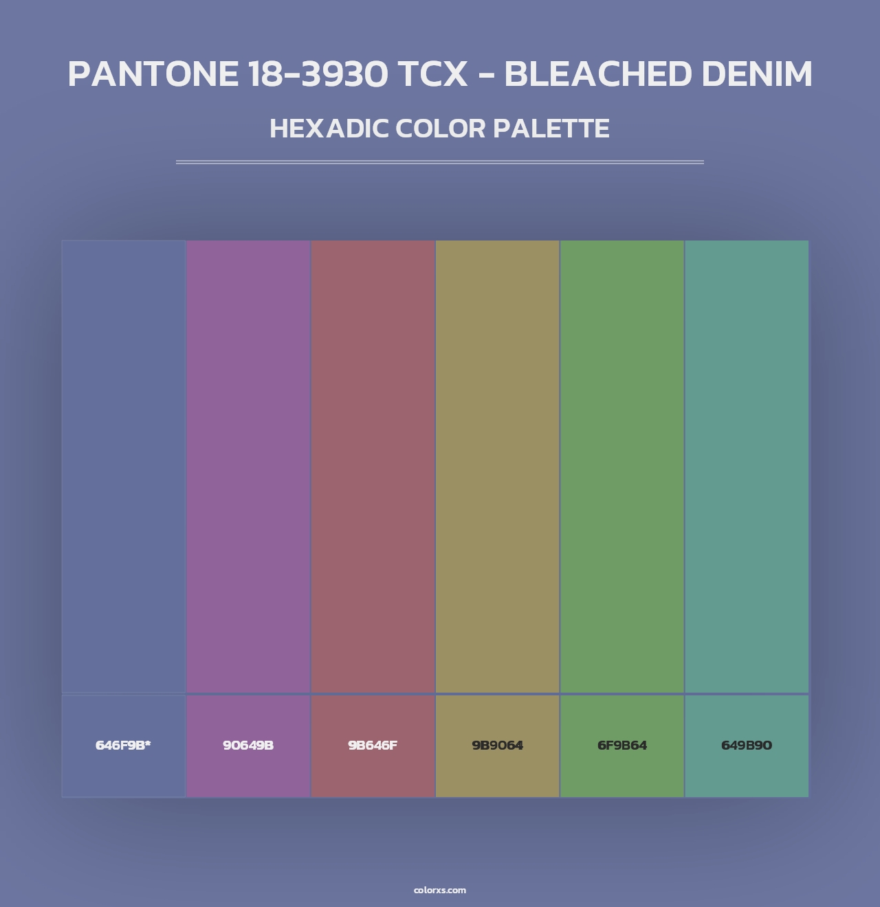 PANTONE 18-3930 TCX - Bleached Denim - Hexadic Color Palette