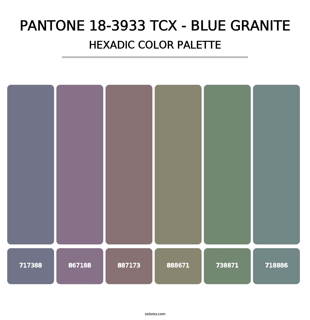 PANTONE 18-3933 TCX - Blue Granite - Hexadic Color Palette