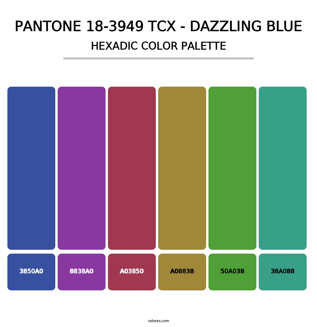 PANTONE 18-3949 TCX - Dazzling Blue - Hexadic Color Palette