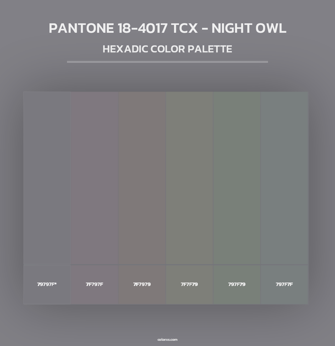 PANTONE 18-4017 TCX - Night Owl - Hexadic Color Palette