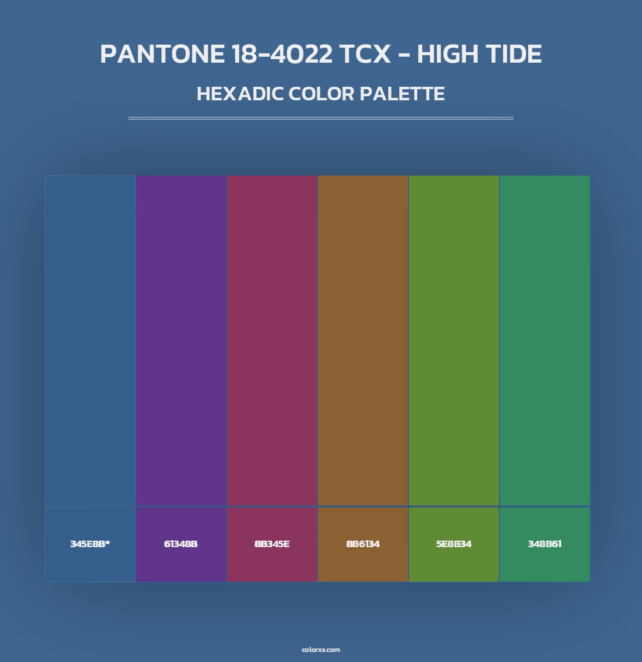 PANTONE 18-4022 TCX - High Tide - Hexadic Color Palette