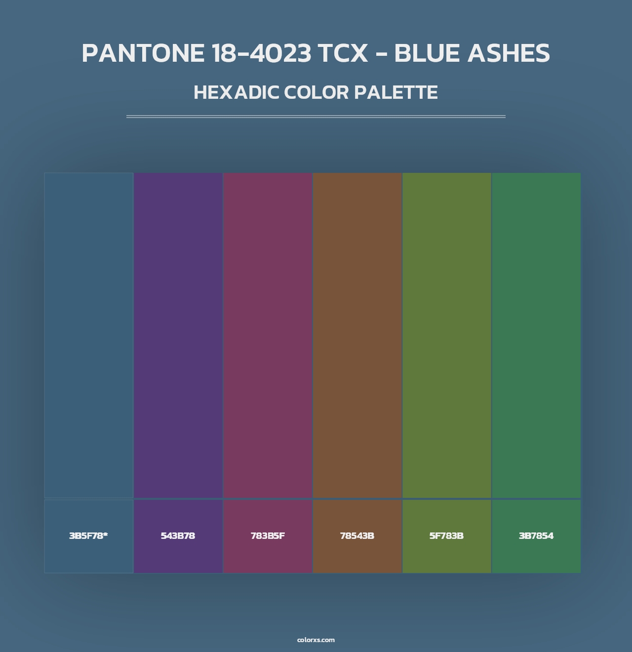 PANTONE 18-4023 TCX - Blue Ashes - Hexadic Color Palette