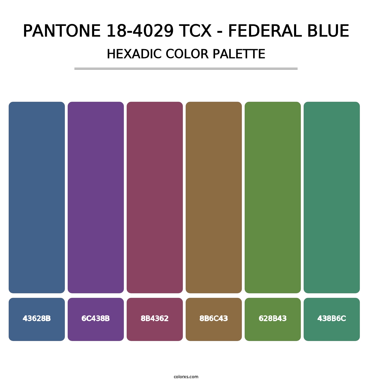 PANTONE 18-4029 TCX - Federal Blue - Hexadic Color Palette