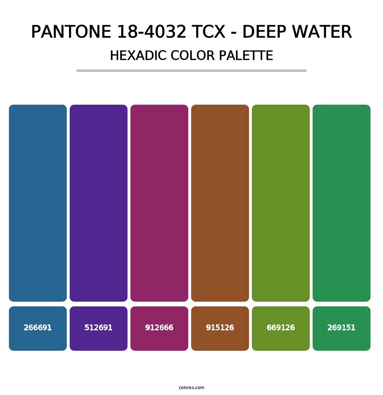 PANTONE 18-4032 TCX - Deep Water - Hexadic Color Palette