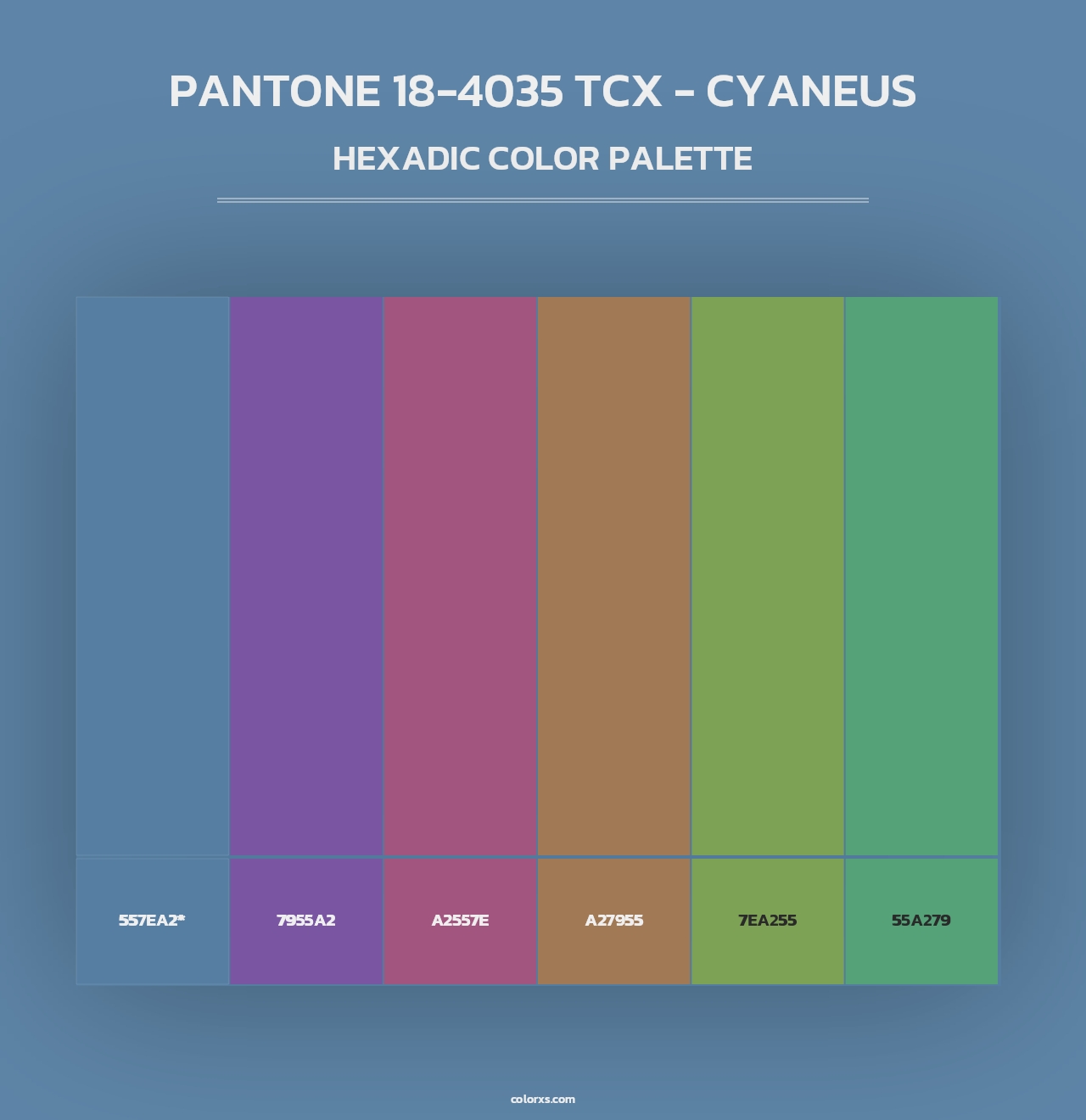 PANTONE 18-4035 TCX - Cyaneus - Hexadic Color Palette