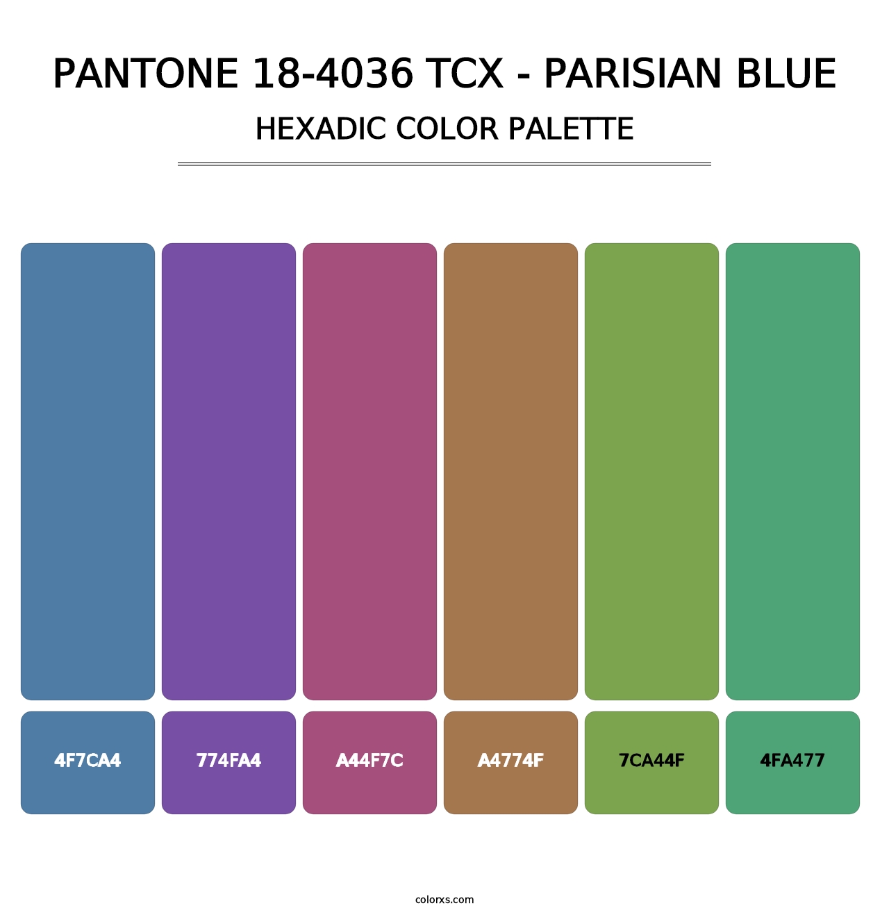 PANTONE 18-4036 TCX - Parisian Blue - Hexadic Color Palette
