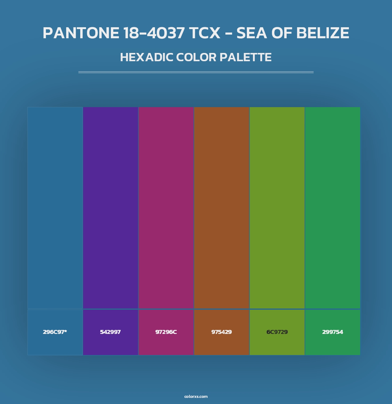 PANTONE 18-4037 TCX - Sea of Belize - Hexadic Color Palette