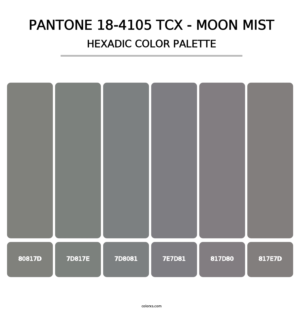 PANTONE 18-4105 TCX - Moon Mist - Hexadic Color Palette