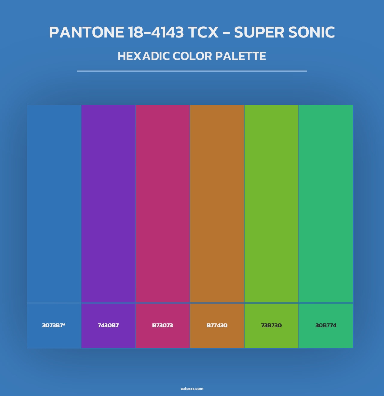 PANTONE 18-4143 TCX - Super Sonic - Hexadic Color Palette
