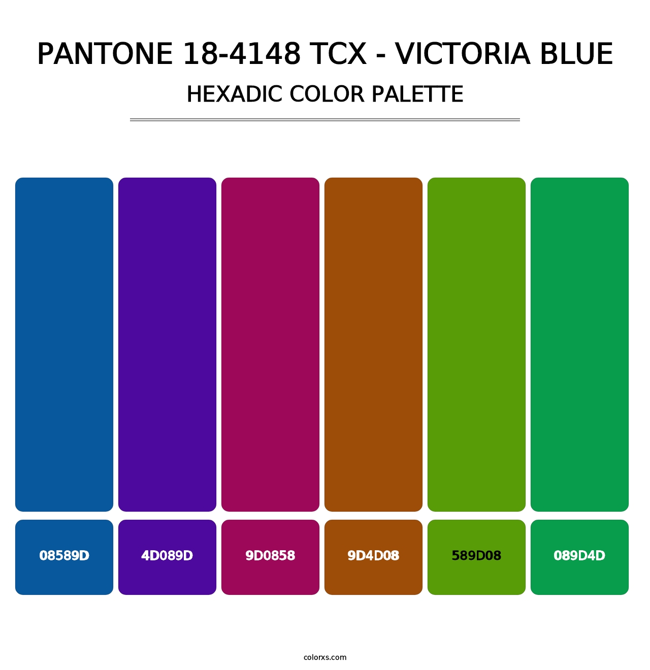 PANTONE 18-4148 TCX - Victoria Blue - Hexadic Color Palette