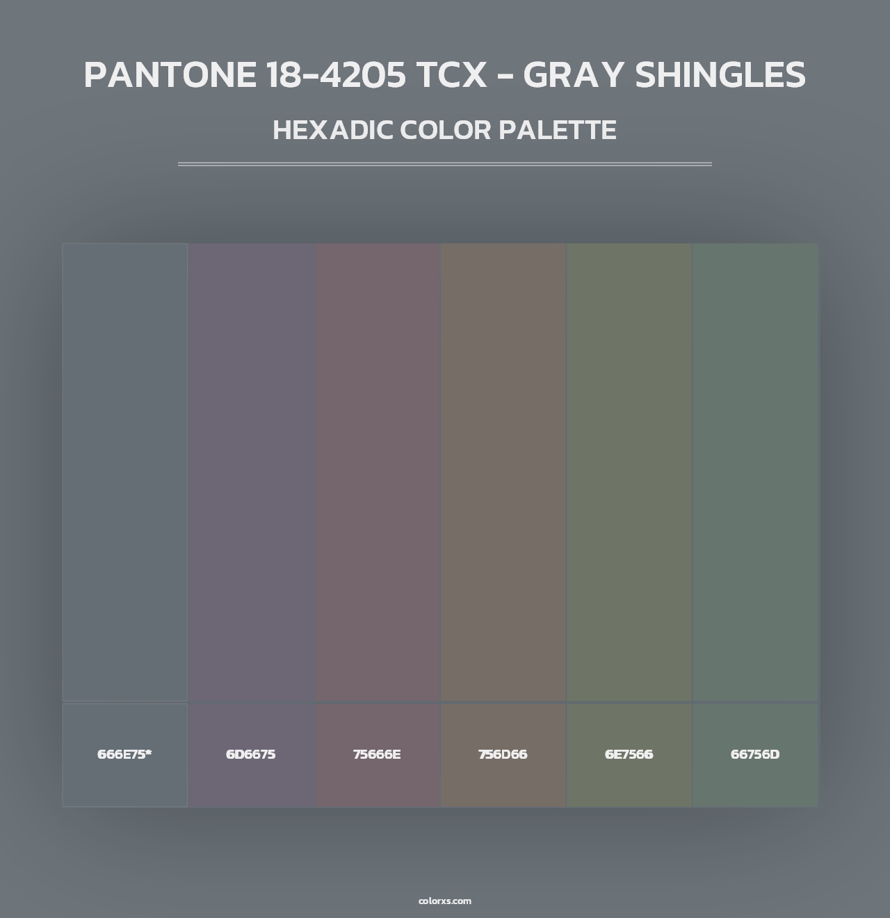 PANTONE 18-4205 TCX - Gray Shingles - Hexadic Color Palette