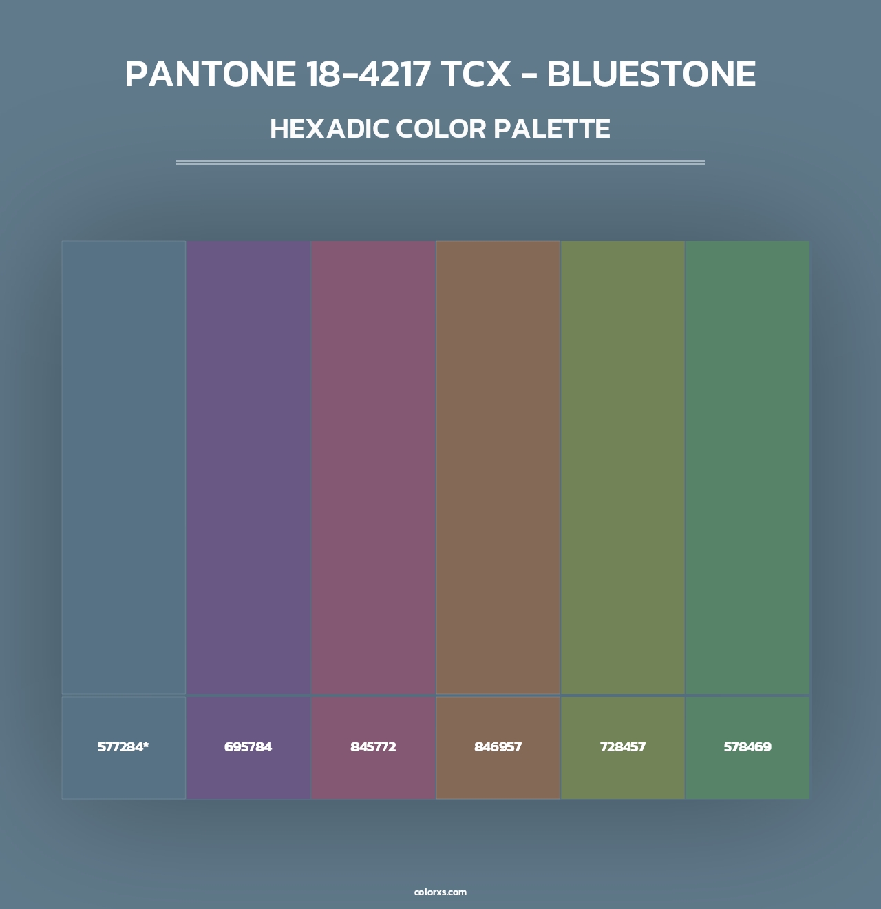 PANTONE 18-4217 TCX - Bluestone - Hexadic Color Palette