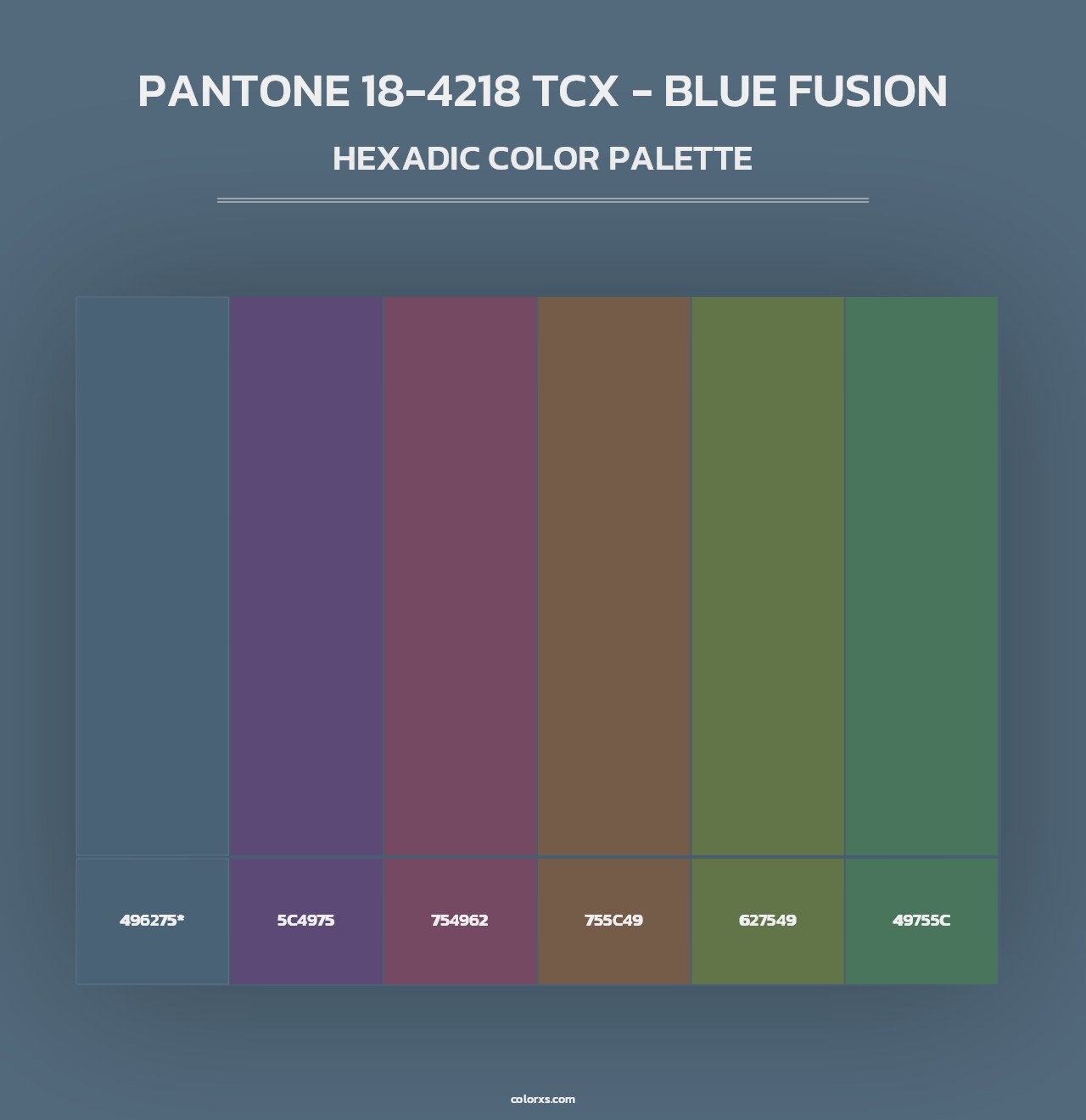 PANTONE 18-4218 TCX - Blue Fusion - Hexadic Color Palette