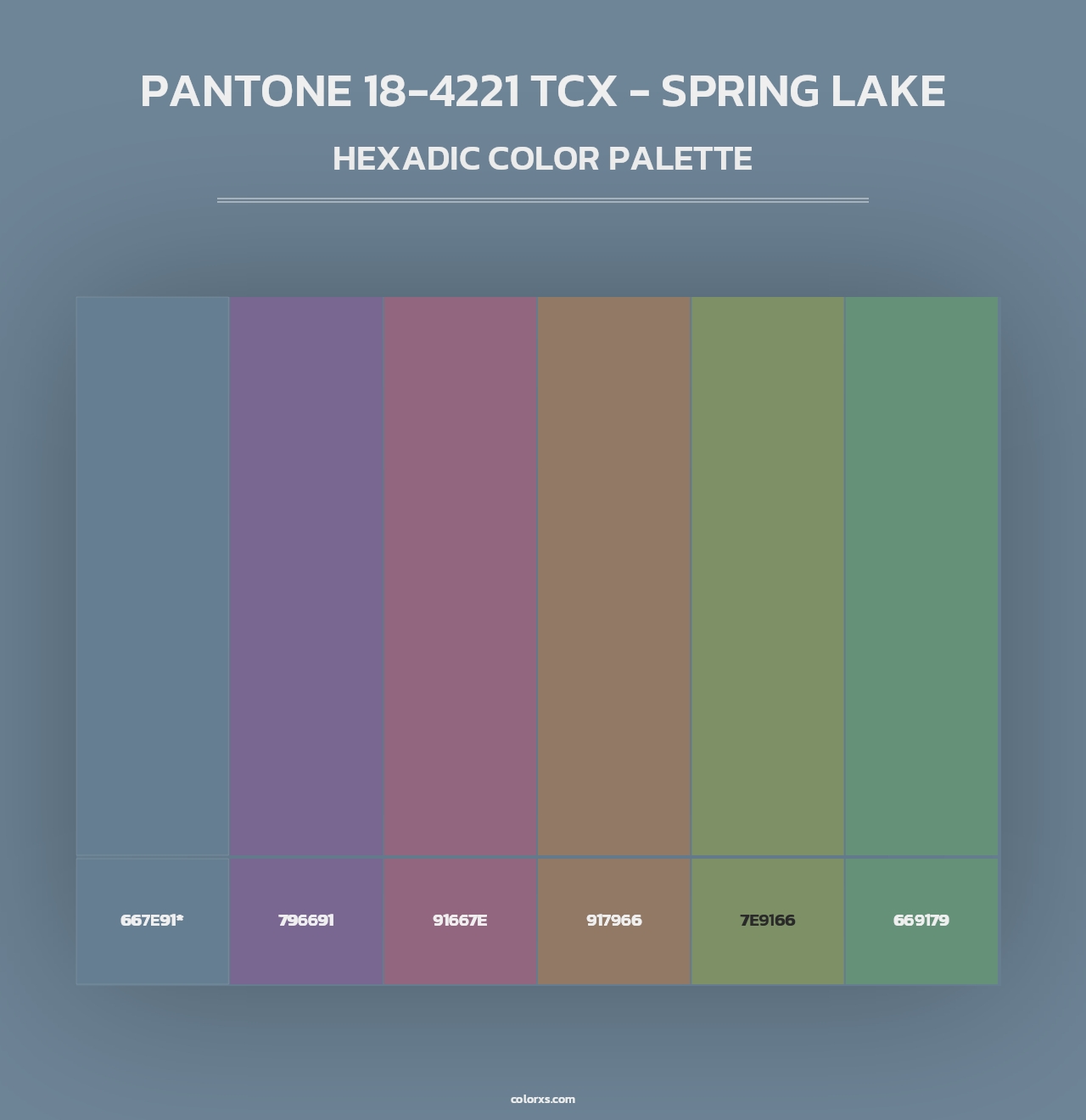 PANTONE 18-4221 TCX - Spring Lake - Hexadic Color Palette