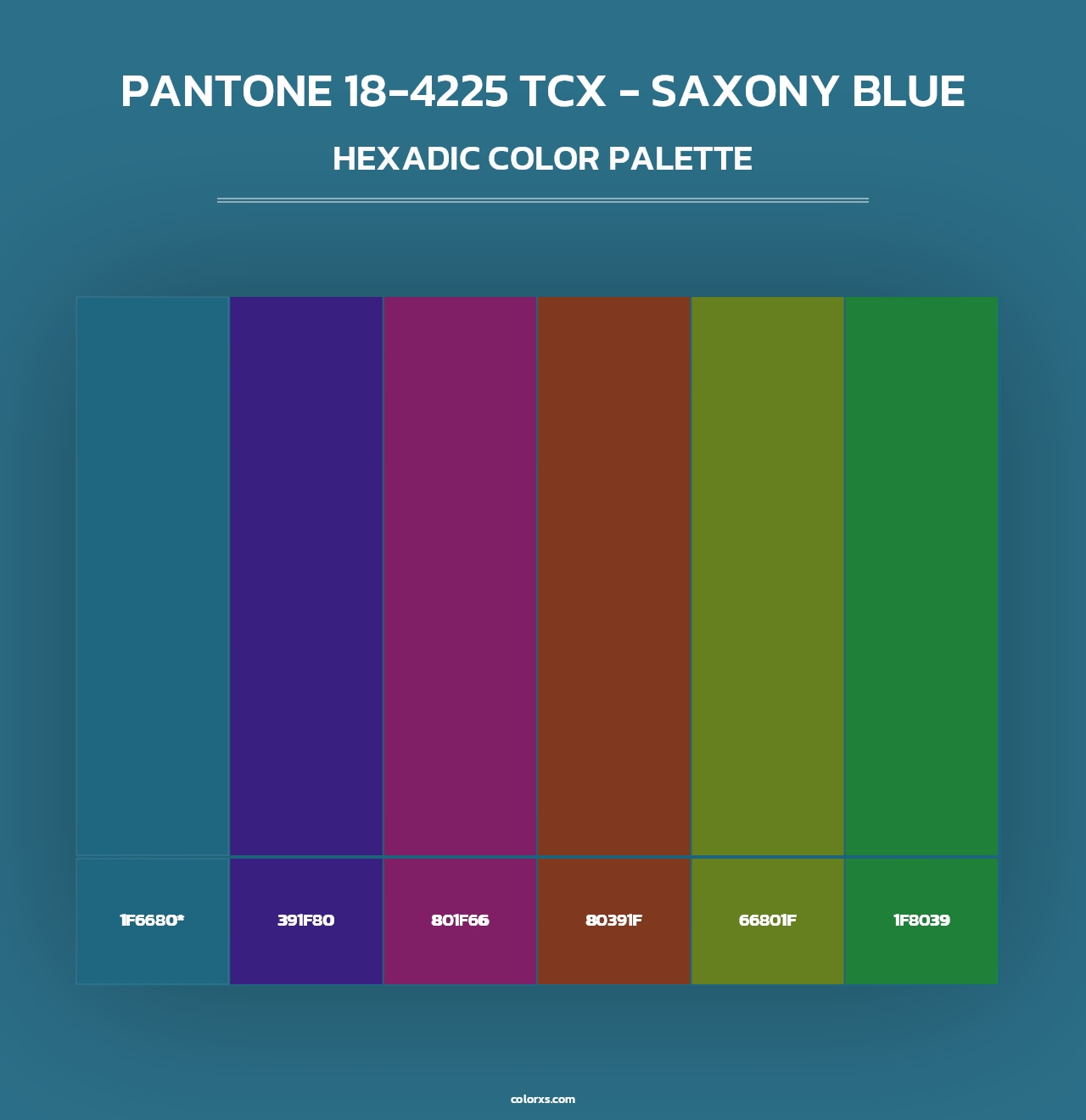 PANTONE 18-4225 TCX - Saxony Blue - Hexadic Color Palette