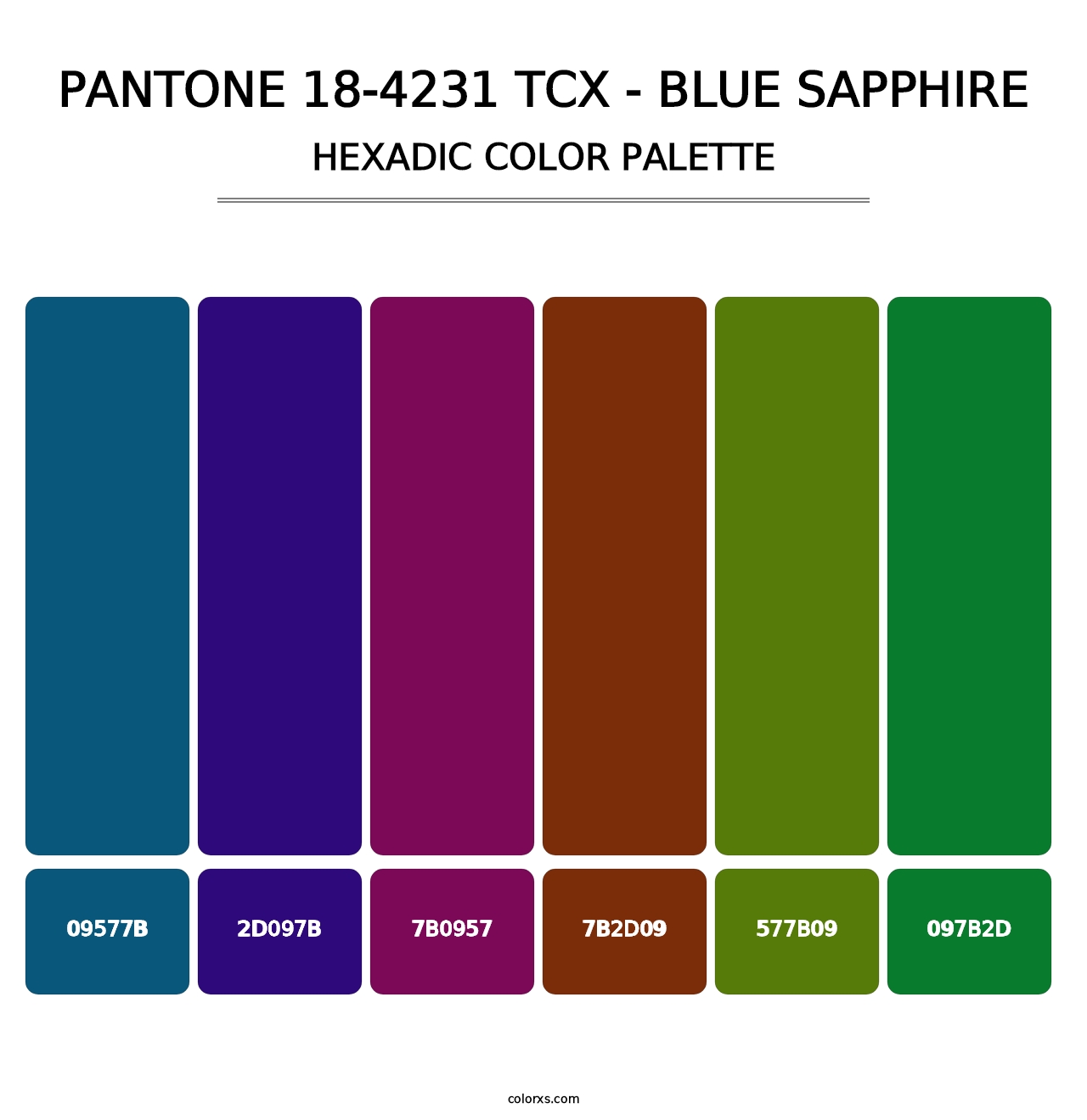 PANTONE 18-4231 TCX - Blue Sapphire - Hexadic Color Palette