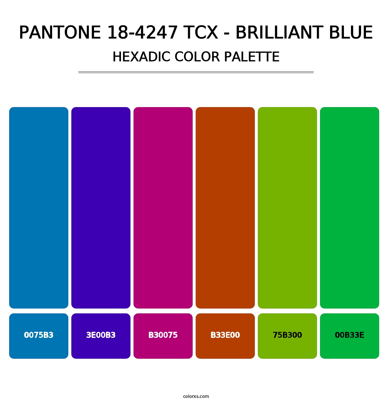 PANTONE 18-4247 TCX - Brilliant Blue - Hexadic Color Palette