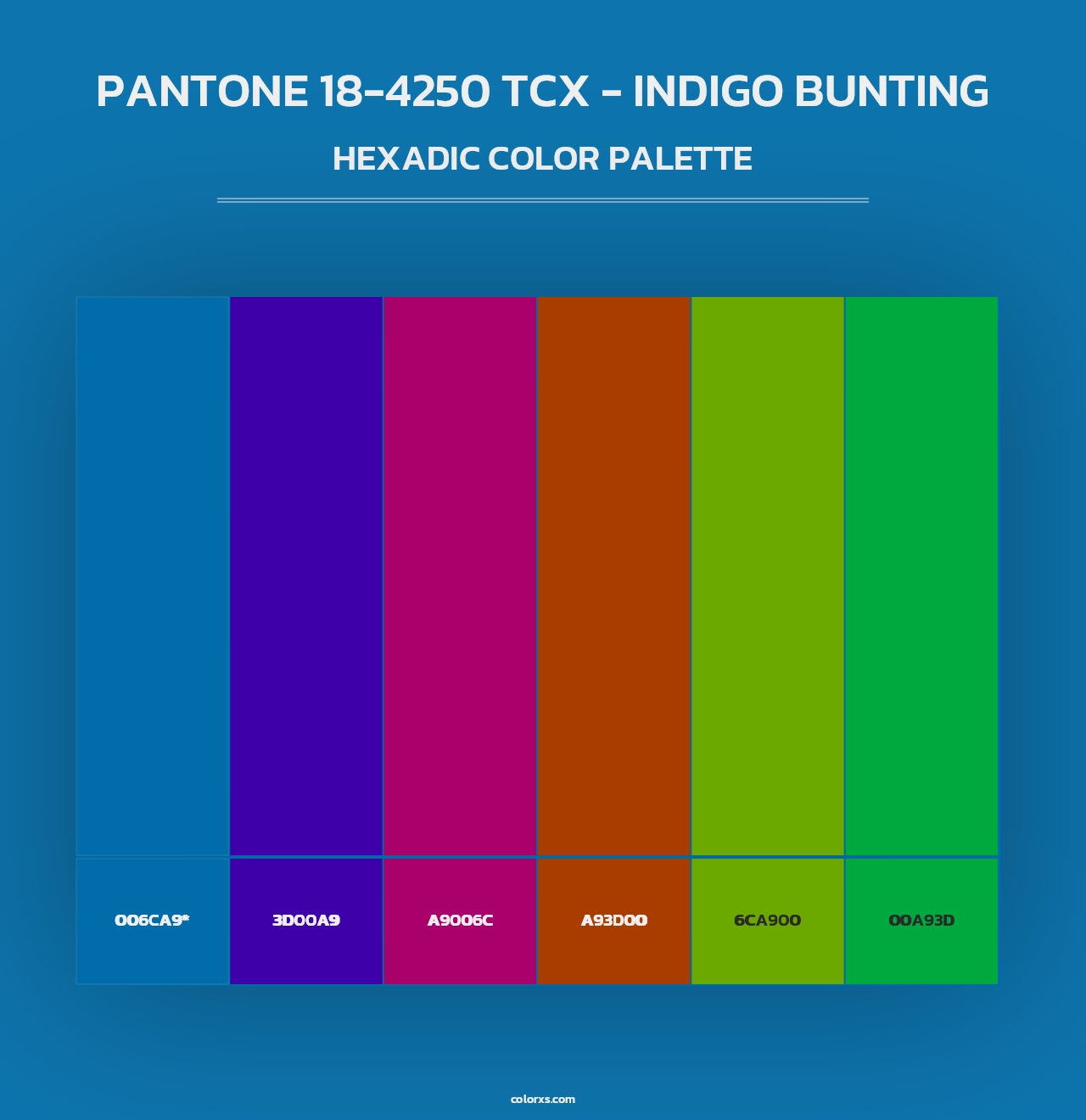 PANTONE 18-4250 TCX - Indigo Bunting - Hexadic Color Palette
