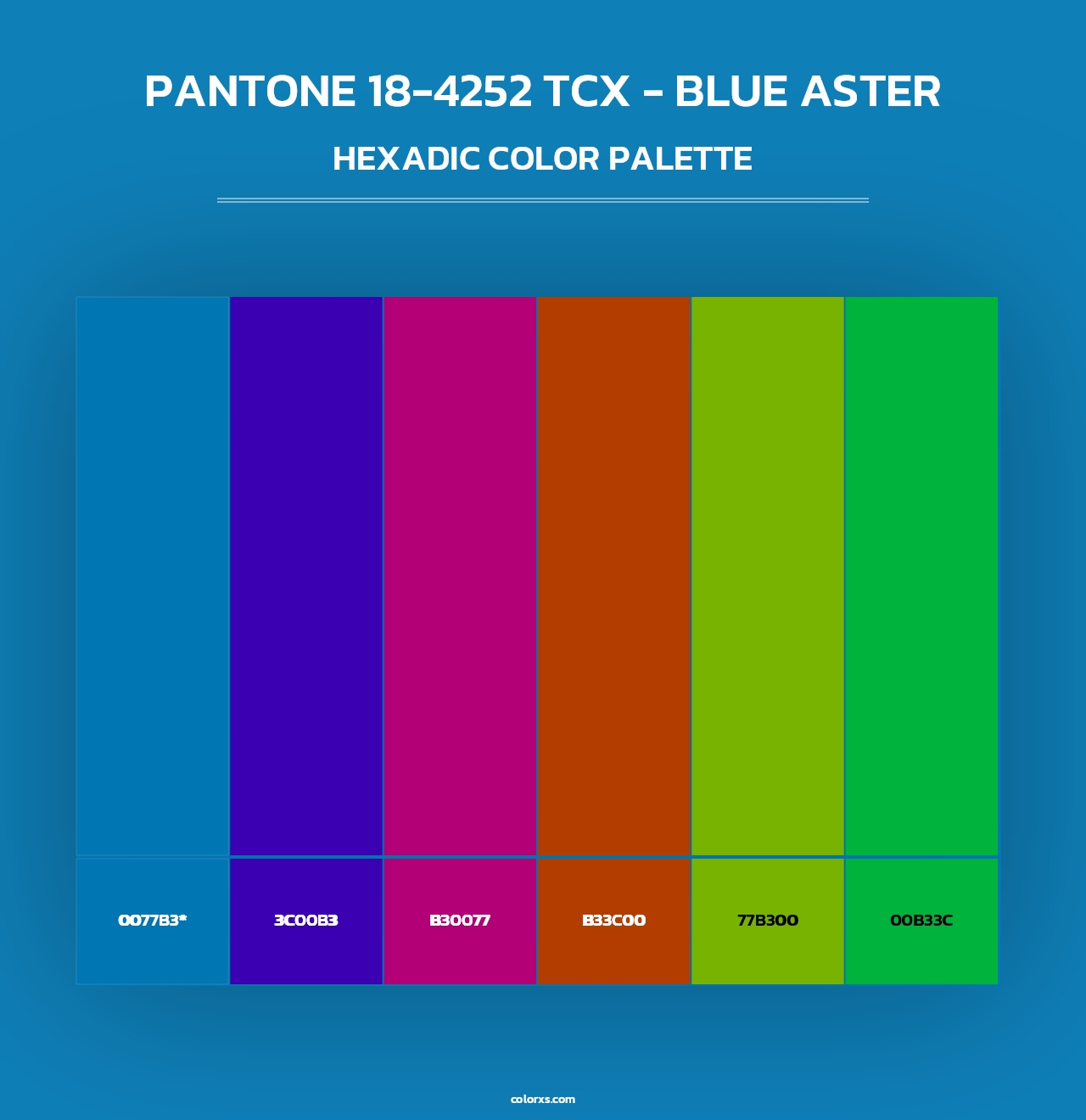 PANTONE 18-4252 TCX - Blue Aster - Hexadic Color Palette