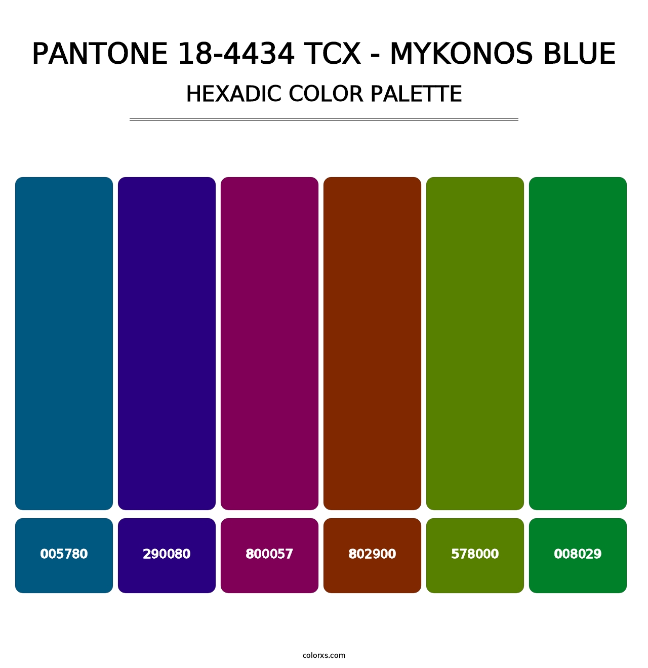 PANTONE 18-4434 TCX - Mykonos Blue - Hexadic Color Palette