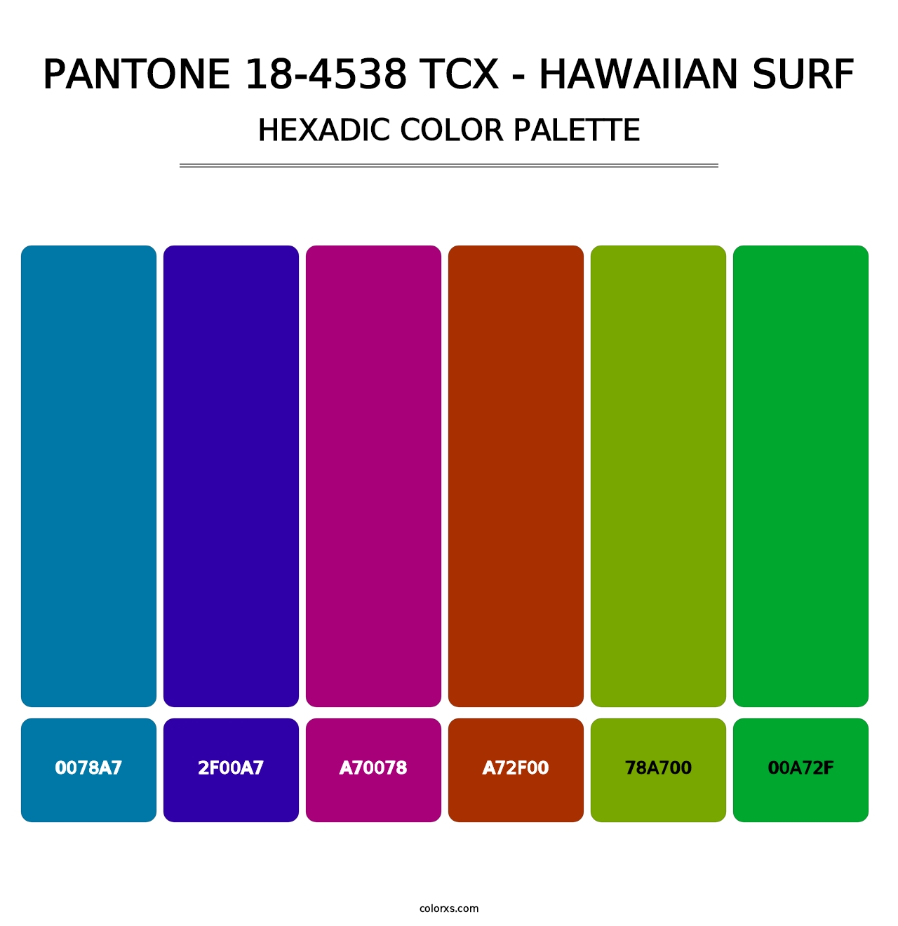 PANTONE 18-4538 TCX - Hawaiian Surf - Hexadic Color Palette