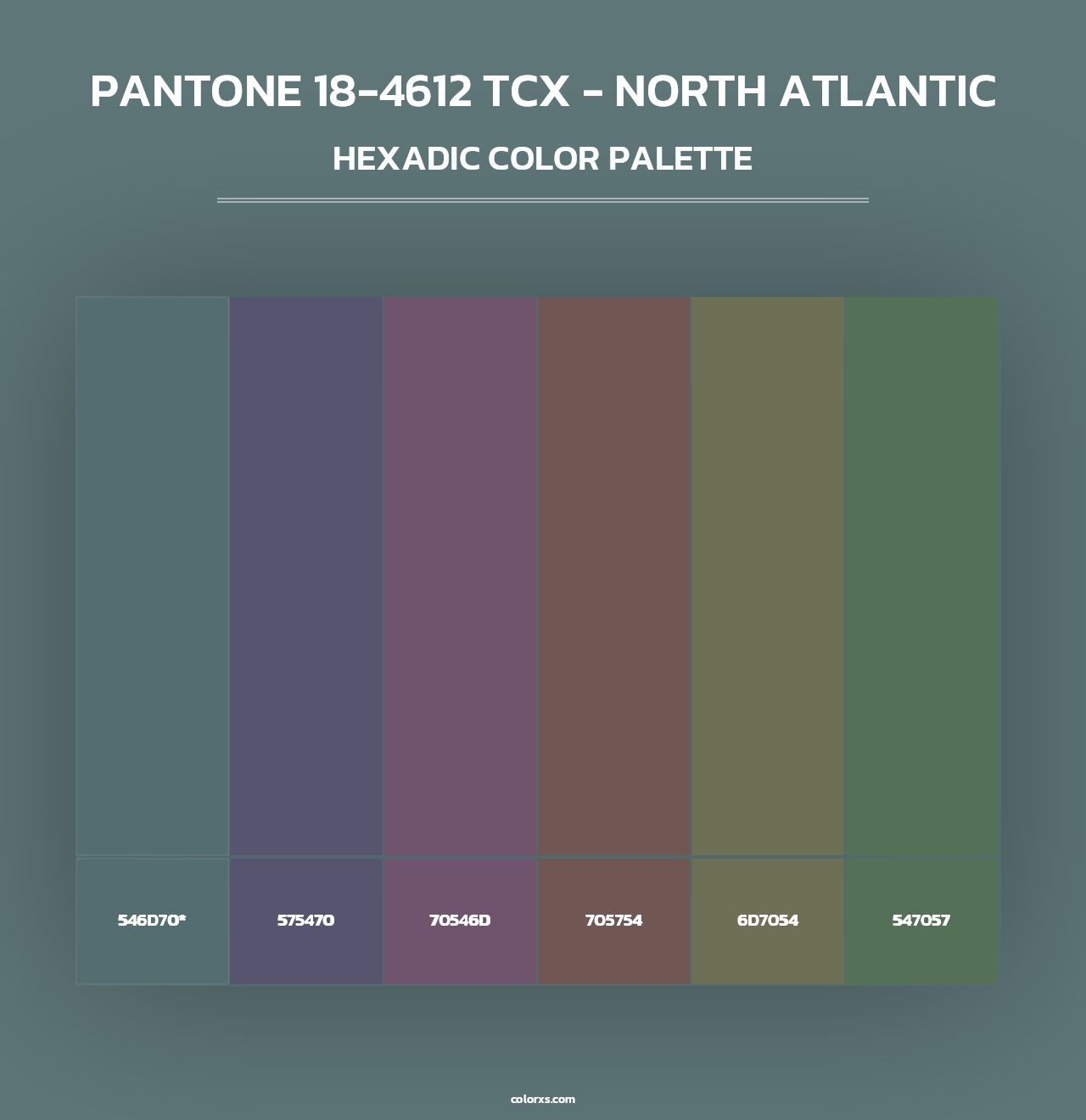 PANTONE 18-4612 TCX - North Atlantic - Hexadic Color Palette