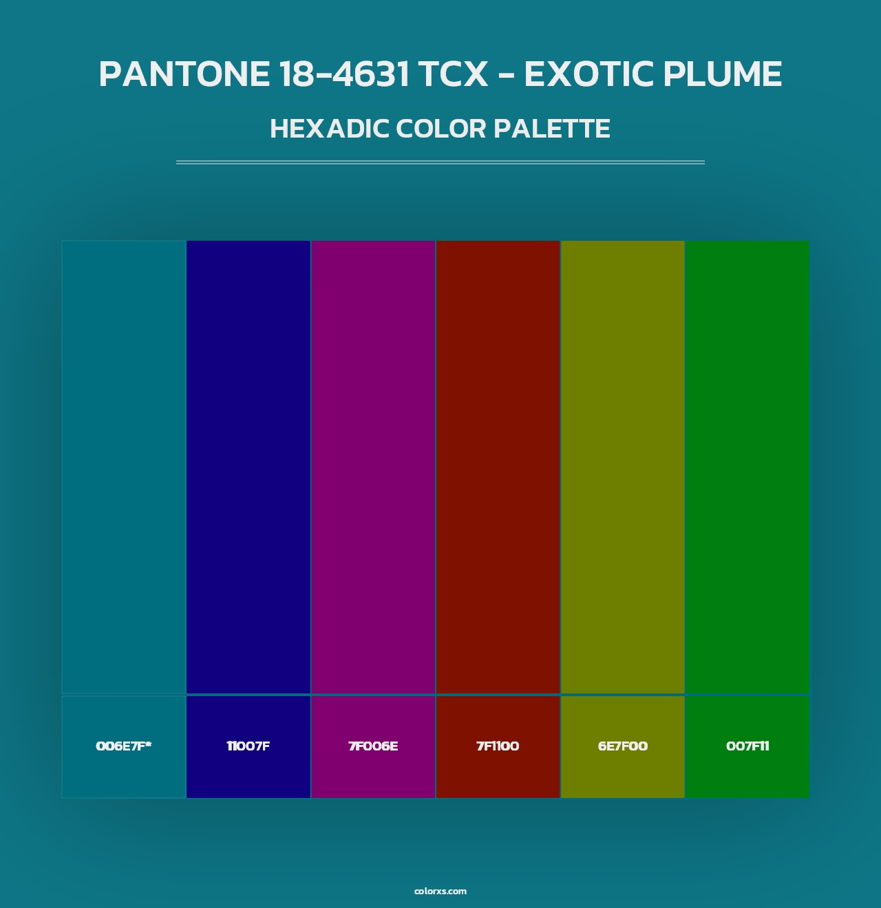 PANTONE 18-4631 TCX - Exotic Plume - Hexadic Color Palette