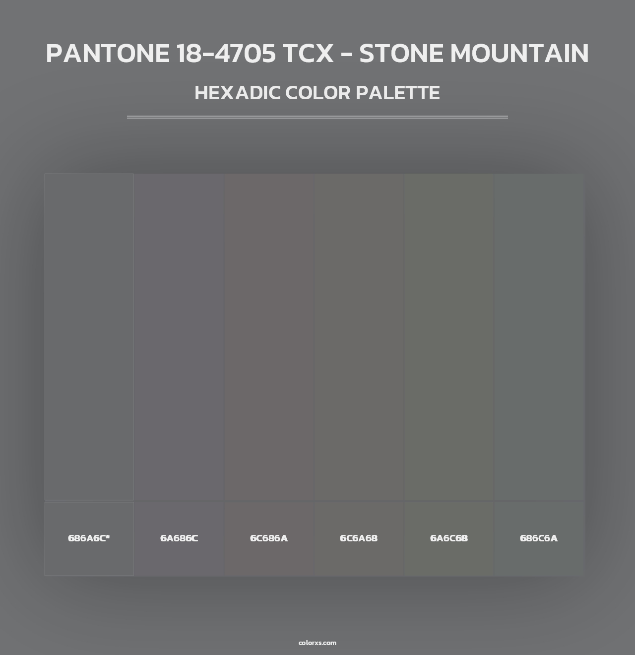 PANTONE 18-4705 TCX - Stone Mountain - Hexadic Color Palette