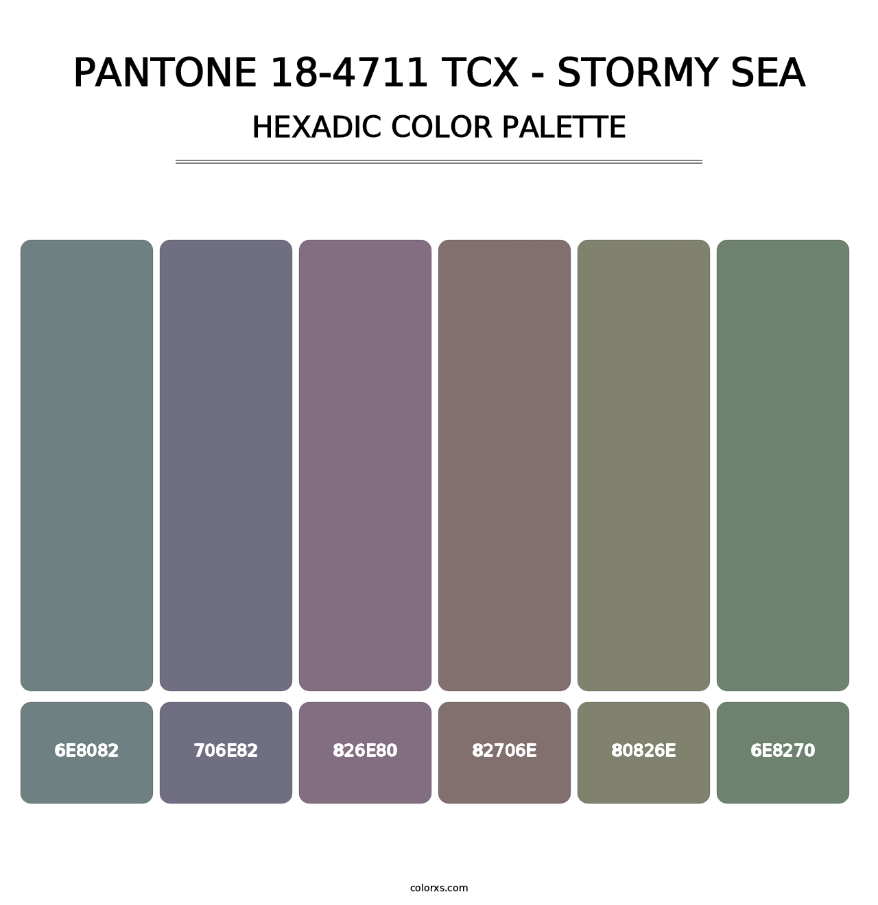 PANTONE 18-4711 TCX - Stormy Sea - Hexadic Color Palette