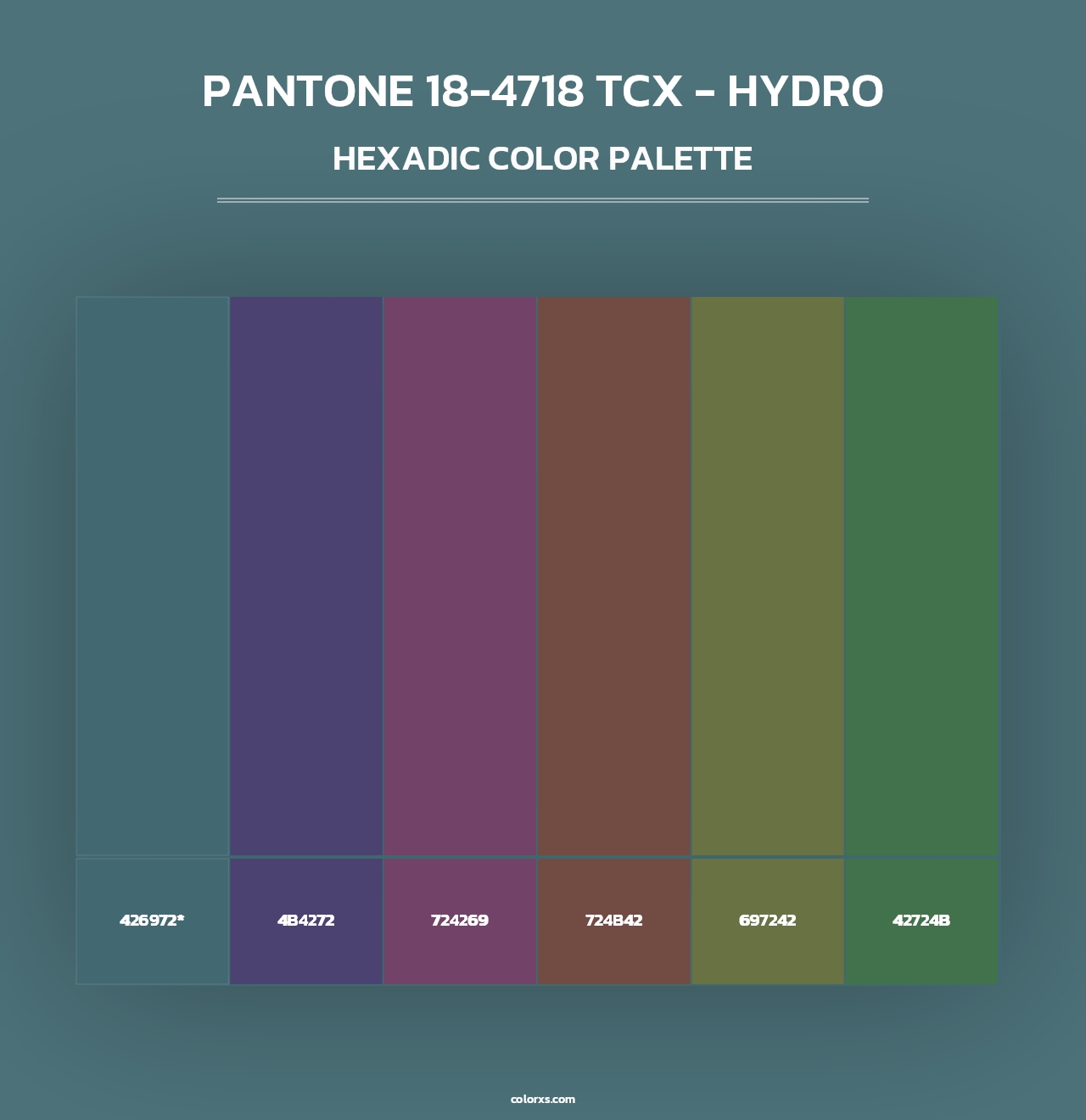 PANTONE 18-4718 TCX - Hydro - Hexadic Color Palette