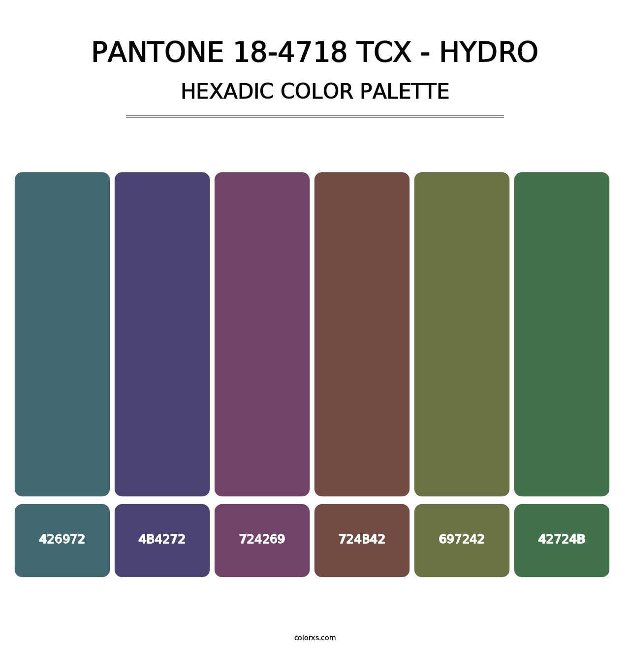 PANTONE 18-4718 TCX - Hydro - Hexadic Color Palette