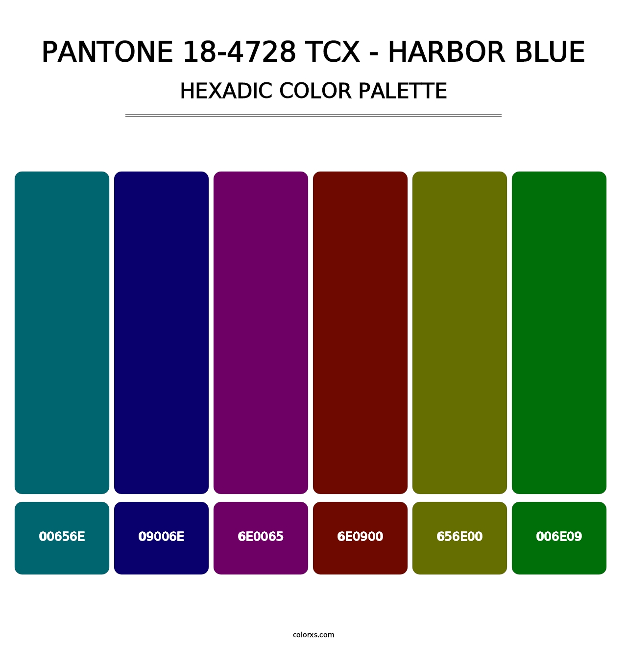 PANTONE 18-4728 TCX - Harbor Blue - Hexadic Color Palette