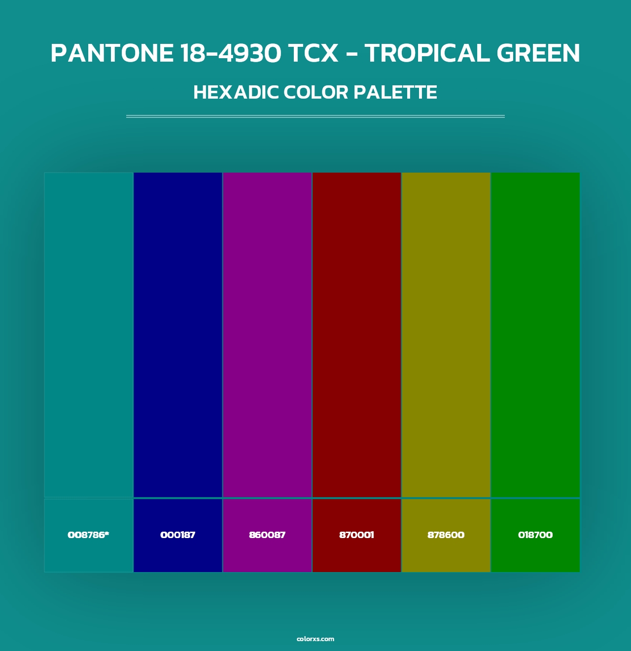 PANTONE 18-4930 TCX - Tropical Green - Hexadic Color Palette