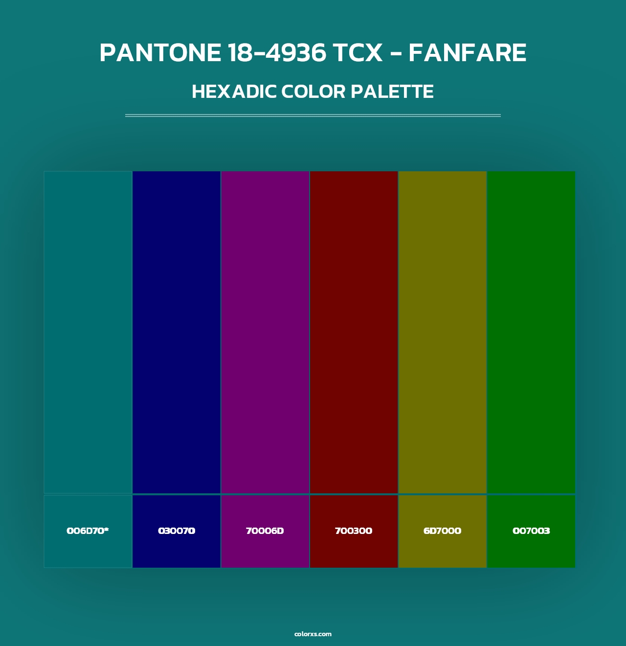 PANTONE 18-4936 TCX - Fanfare - Hexadic Color Palette
