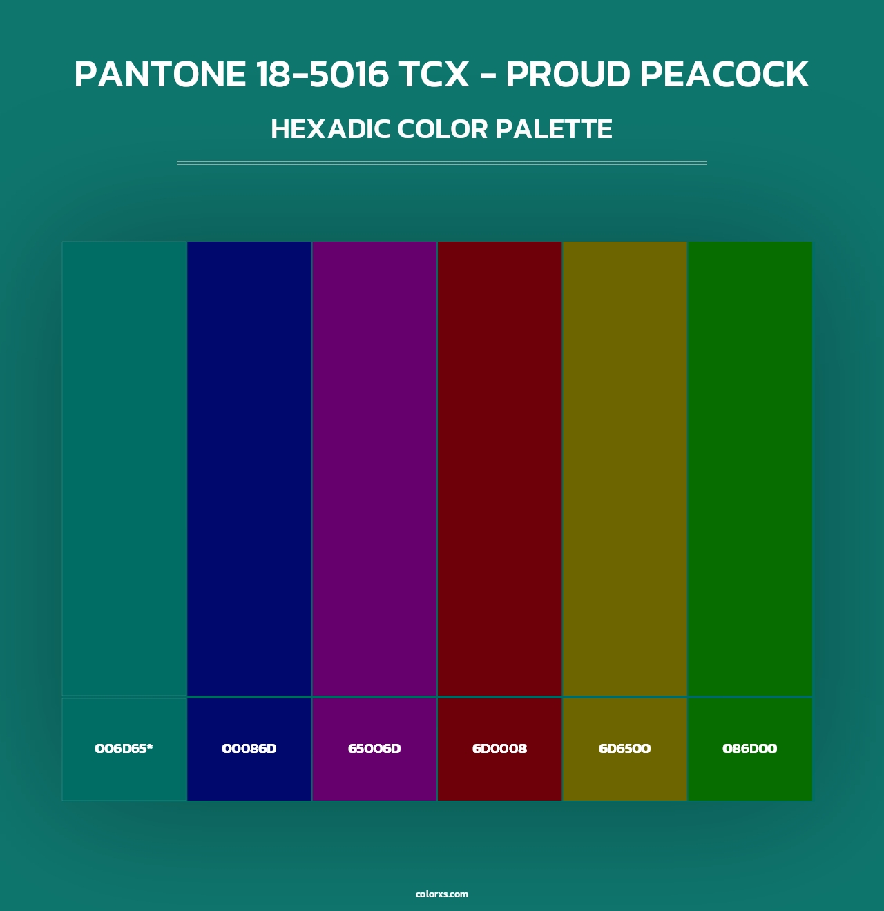 PANTONE 18-5016 TCX - Proud Peacock - Hexadic Color Palette