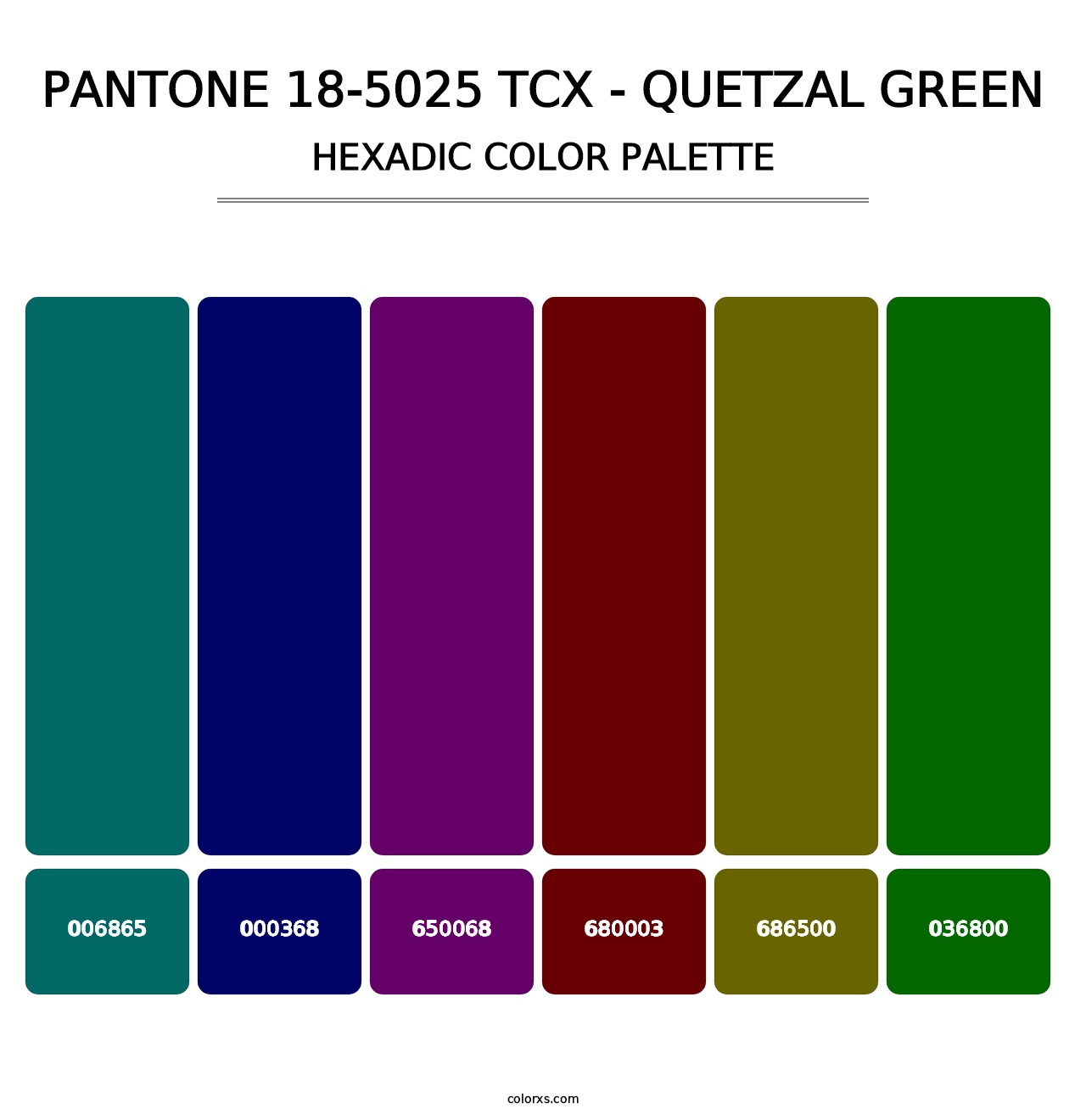 PANTONE 18-5025 TCX - Quetzal Green - Hexadic Color Palette