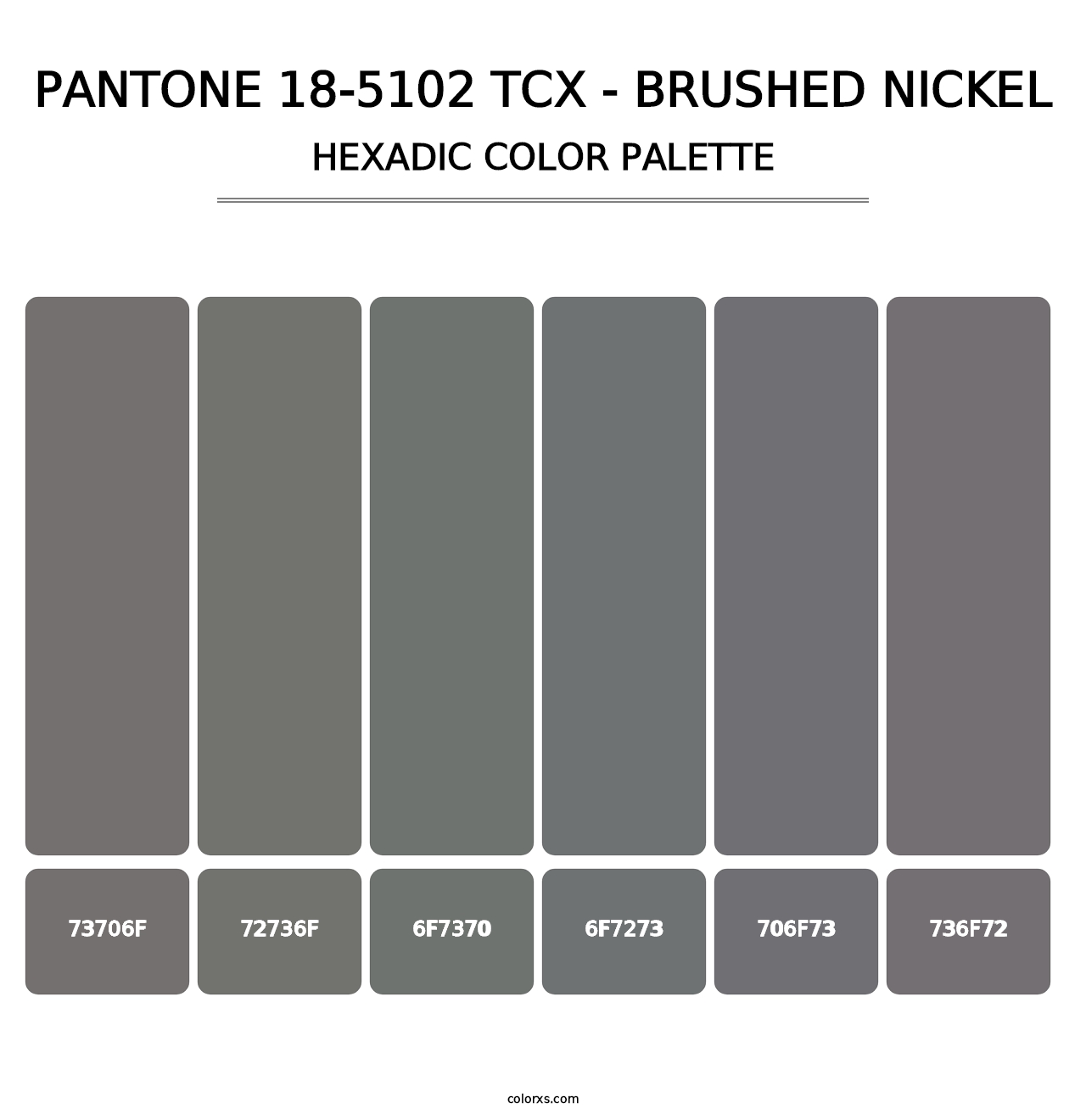PANTONE 18-5102 TCX - Brushed Nickel - Hexadic Color Palette