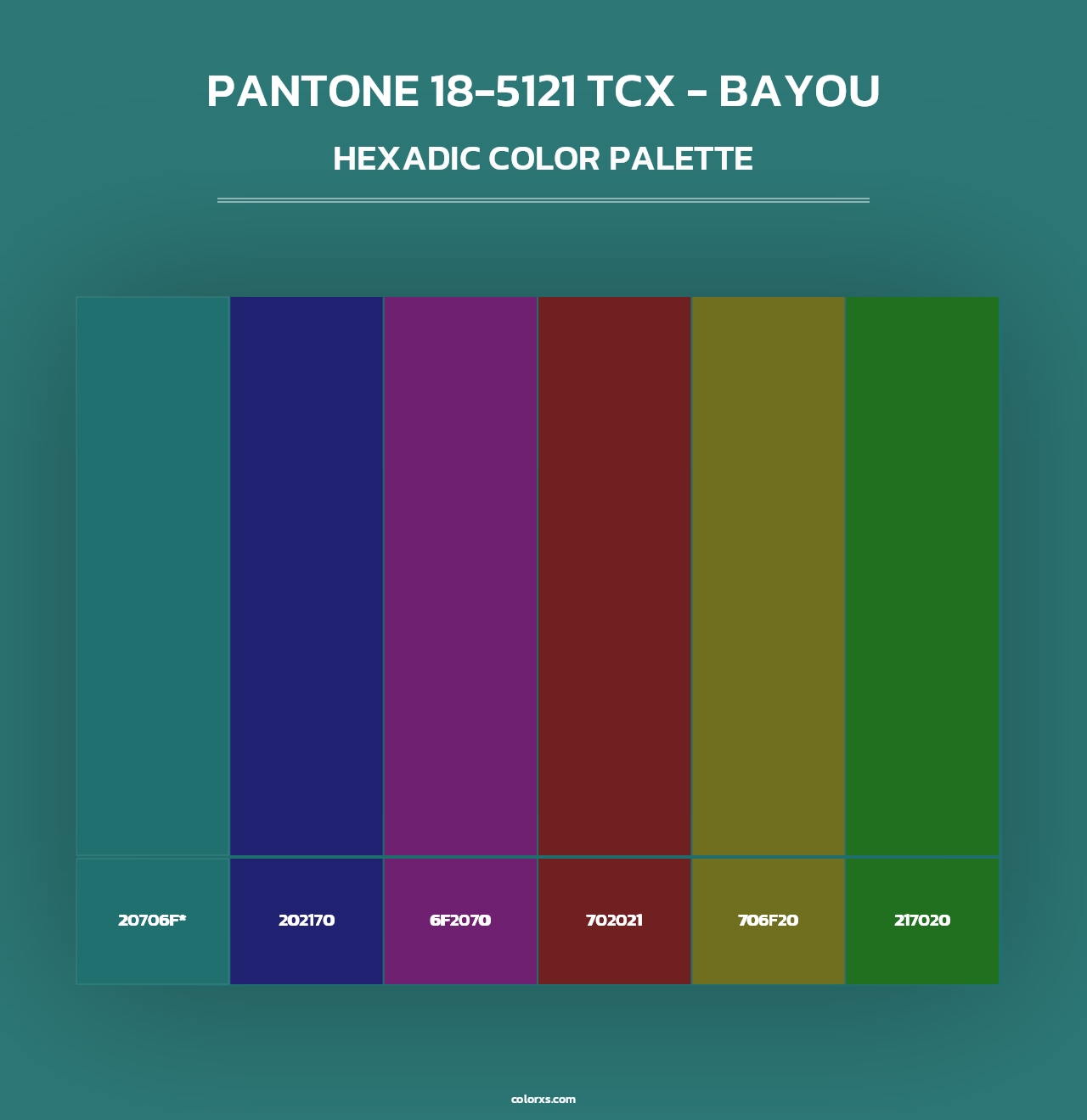 PANTONE 18-5121 TCX - Bayou - Hexadic Color Palette