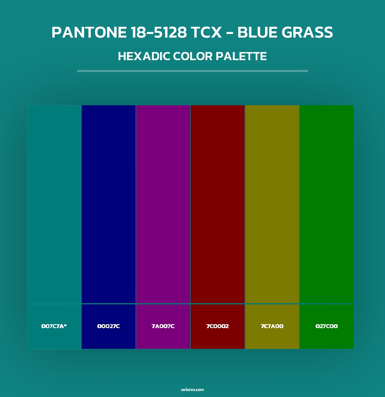 PANTONE 18-5128 TCX - Blue Grass - Hexadic Color Palette